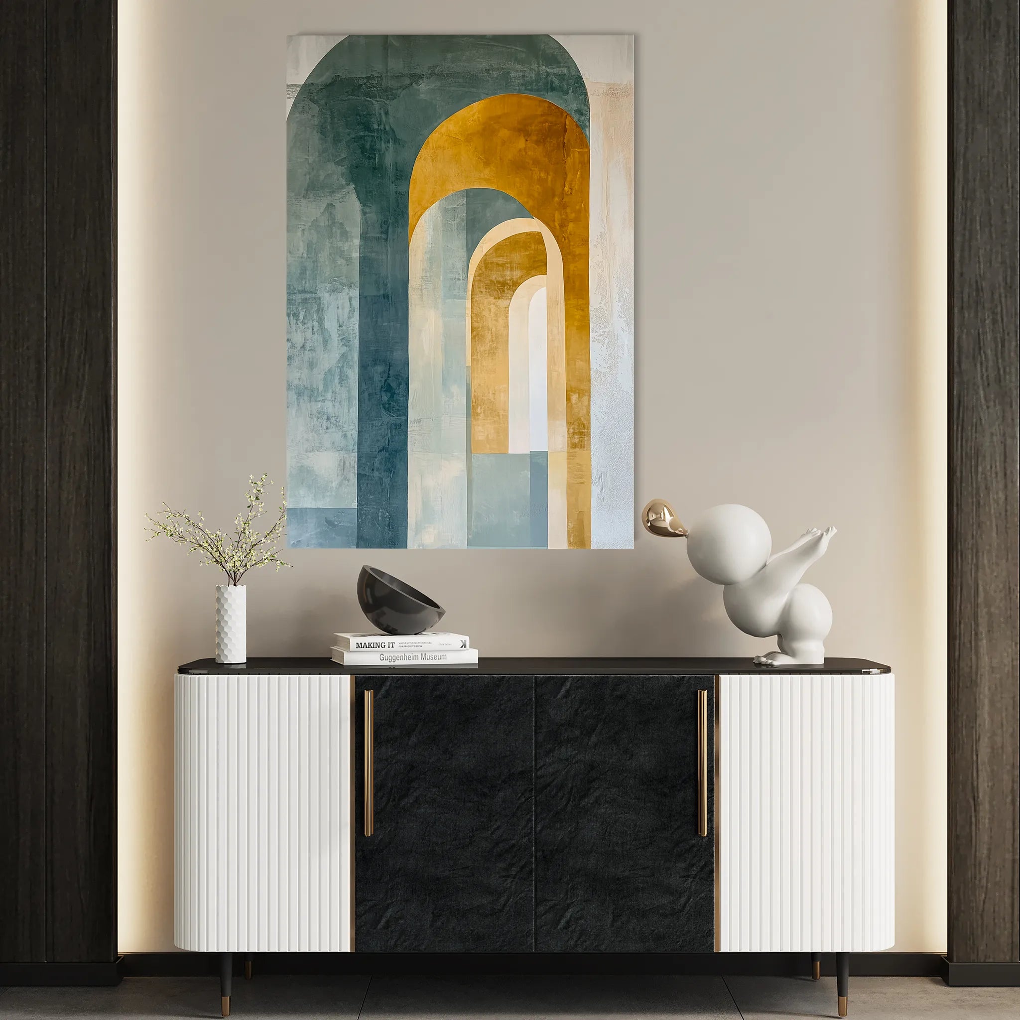 Abstract 600 Canvas Art 18" x 24" / 45 x 60 cm / Black