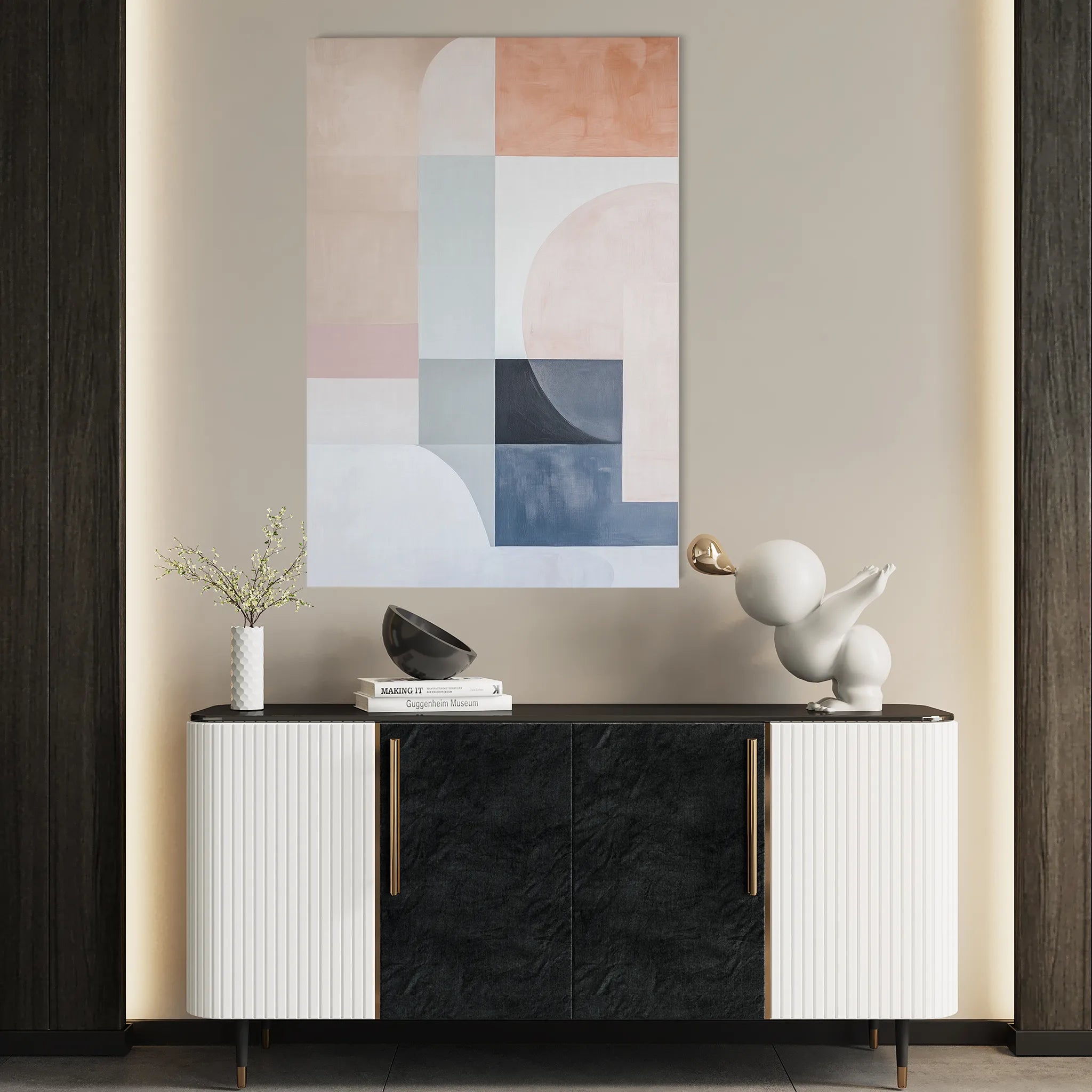 Abstract 602 Canvas Art 18" x 24" / 45 x 60 cm / Black