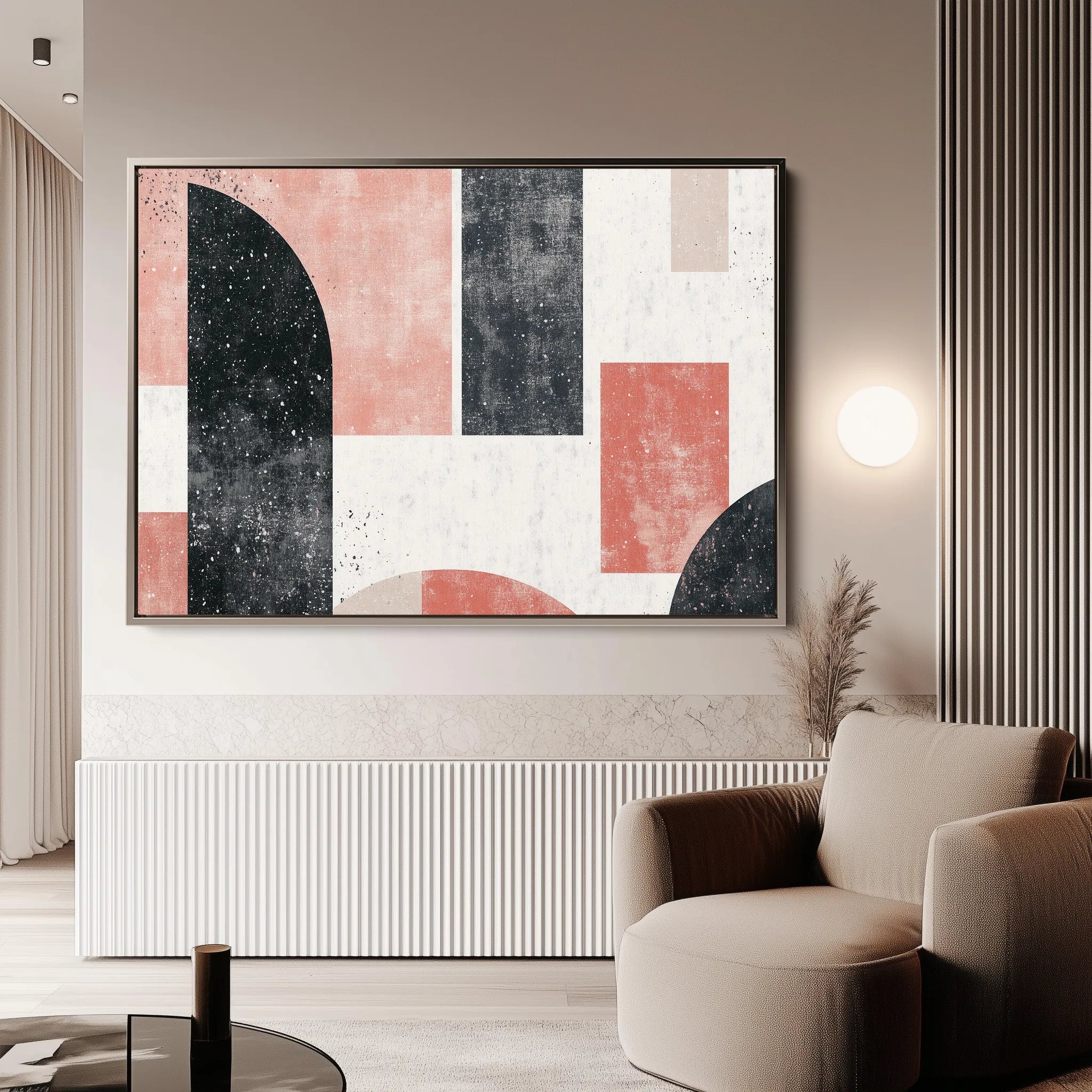 Abstract 604 Canvas Art 18" x 24" / 45 x 60 cm / Black