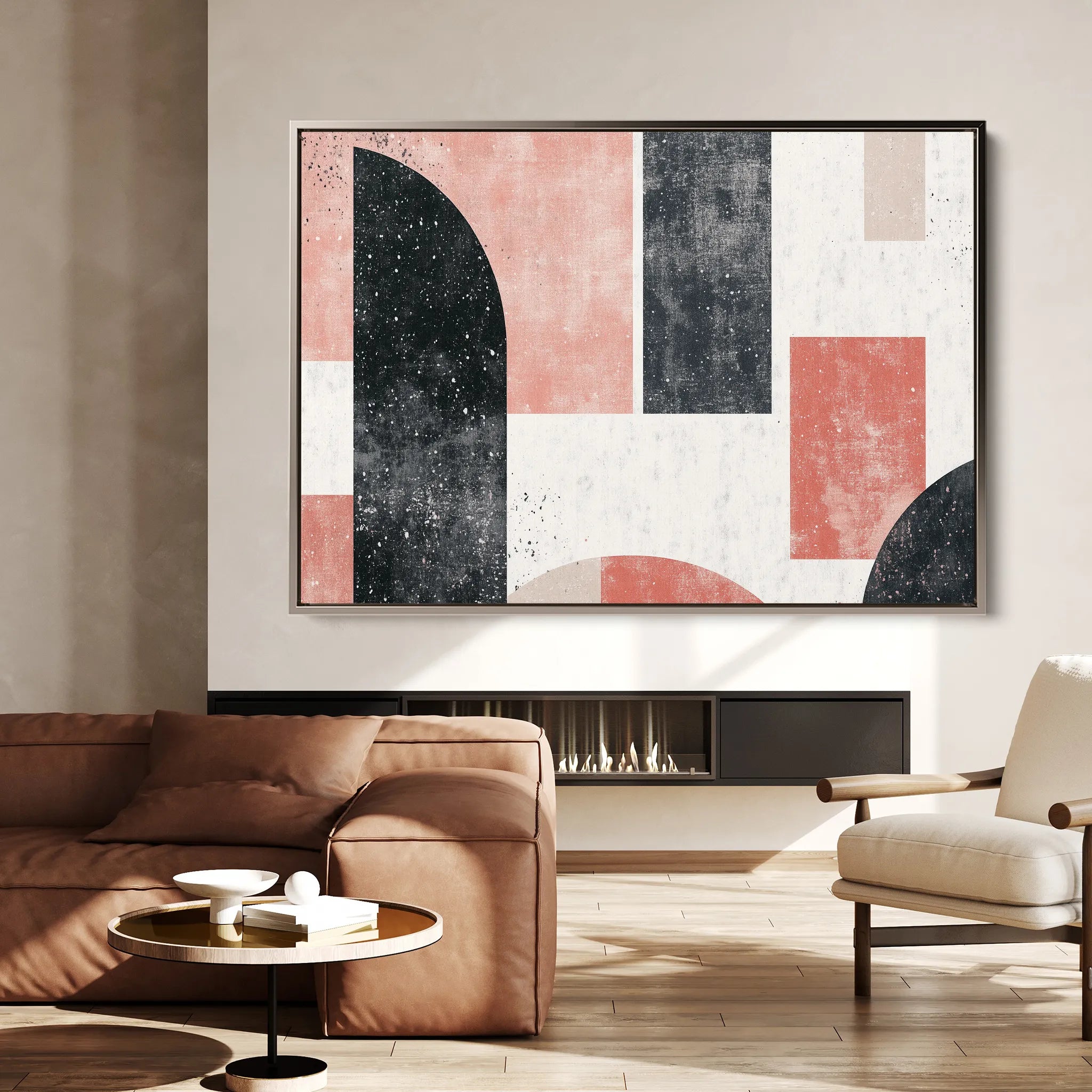 Abstract 604 Canvas Art 18" x 24" / 45 x 60 cm / Black