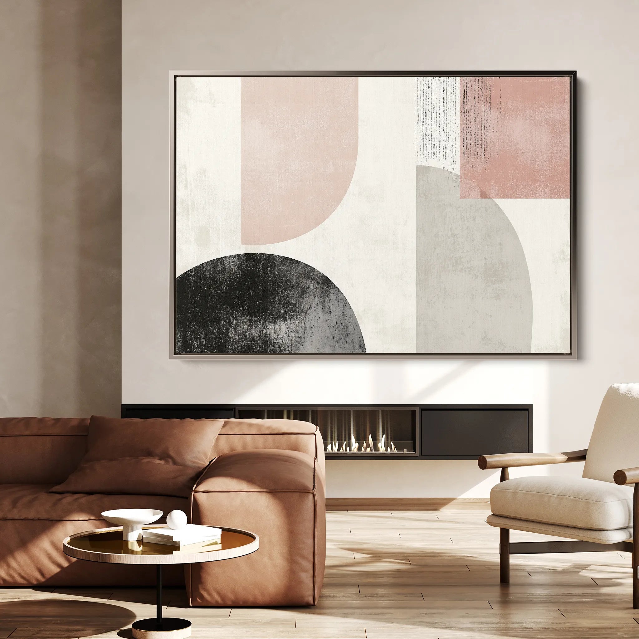 Abstract 605 Canvas Art 18" x 24" / 45 x 60 cm / Black