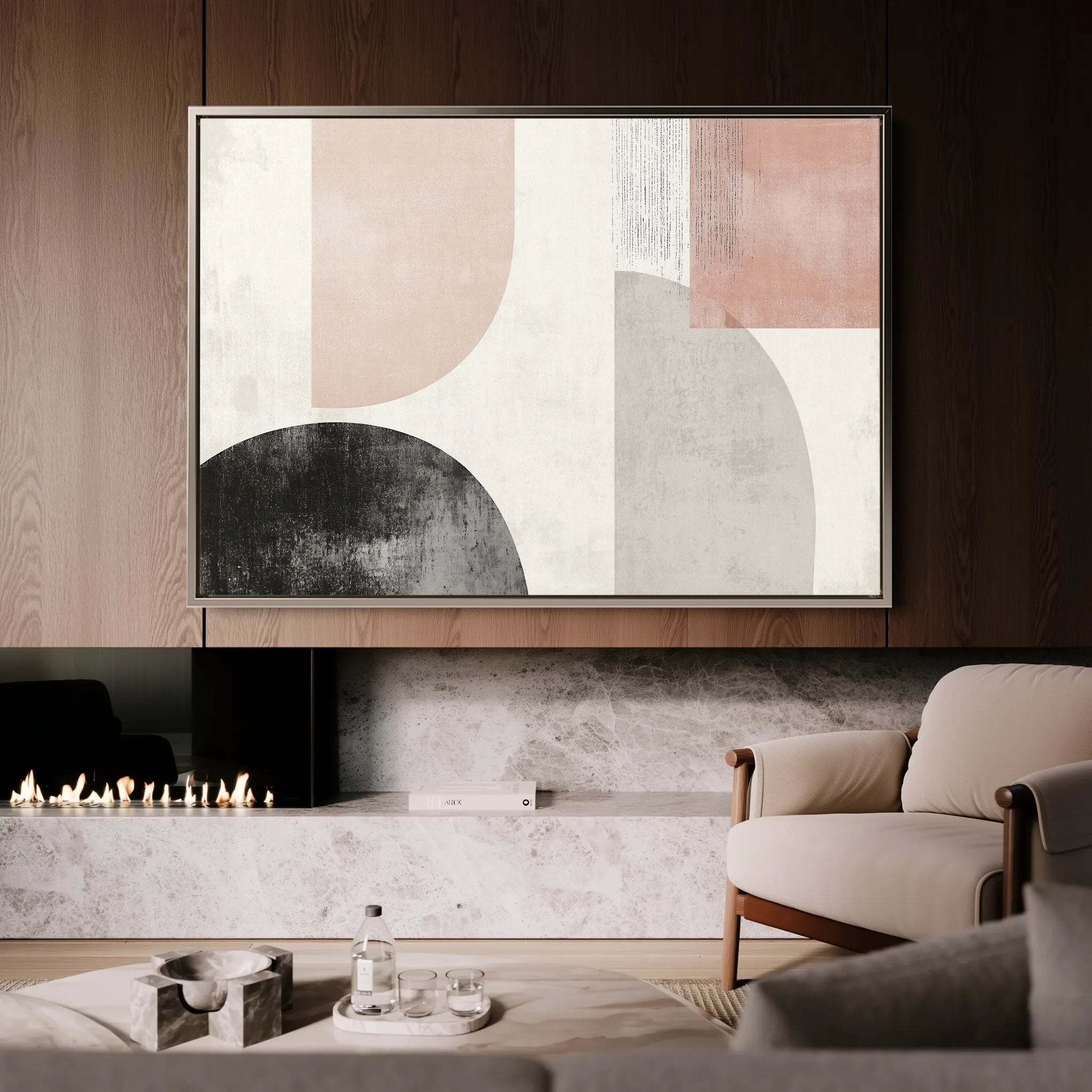 Abstract 605 Canvas Art 18" x 24" / 45 x 60 cm / Black