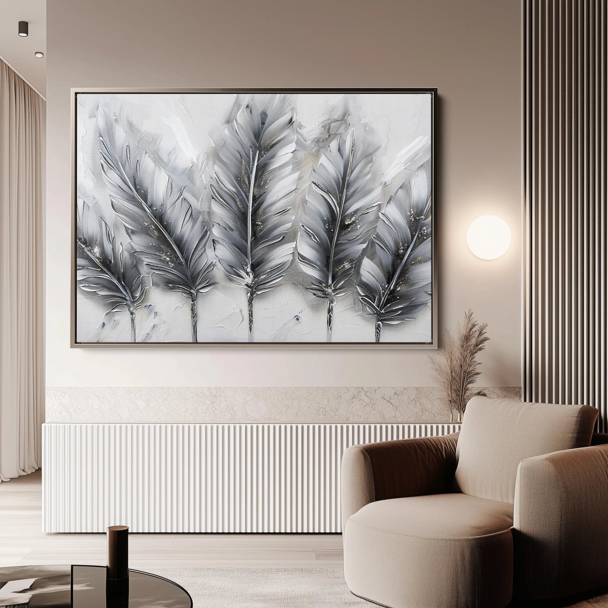 Floral 605 Canvas Art 18" x 24" / 45 x 60 cm / Black