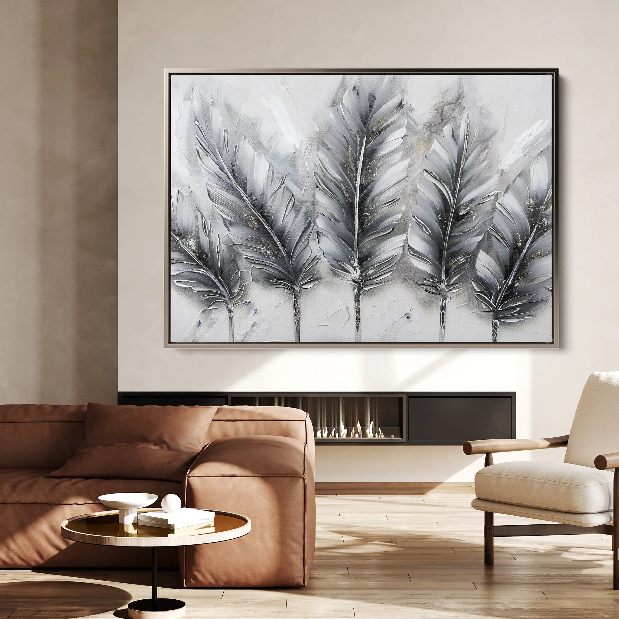 Floral 605 Canvas Art 18" x 24" / 45 x 60 cm / Black
