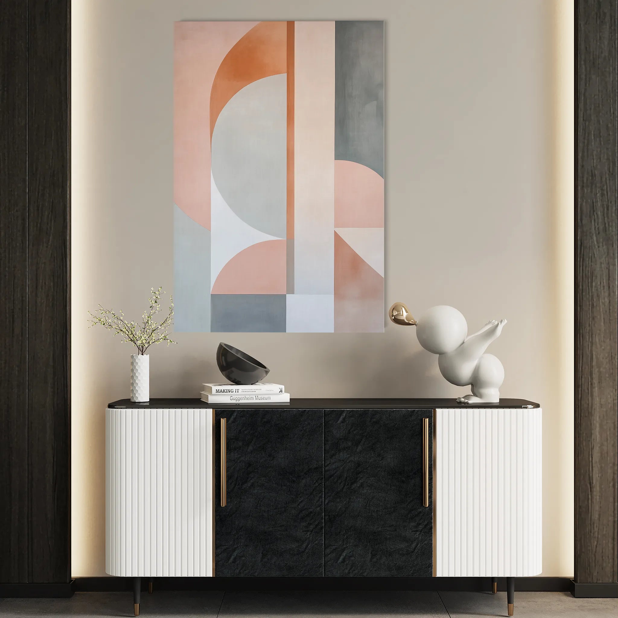Abstract 606 Canvas Art 18" x 24" / 45 x 60 cm / Black