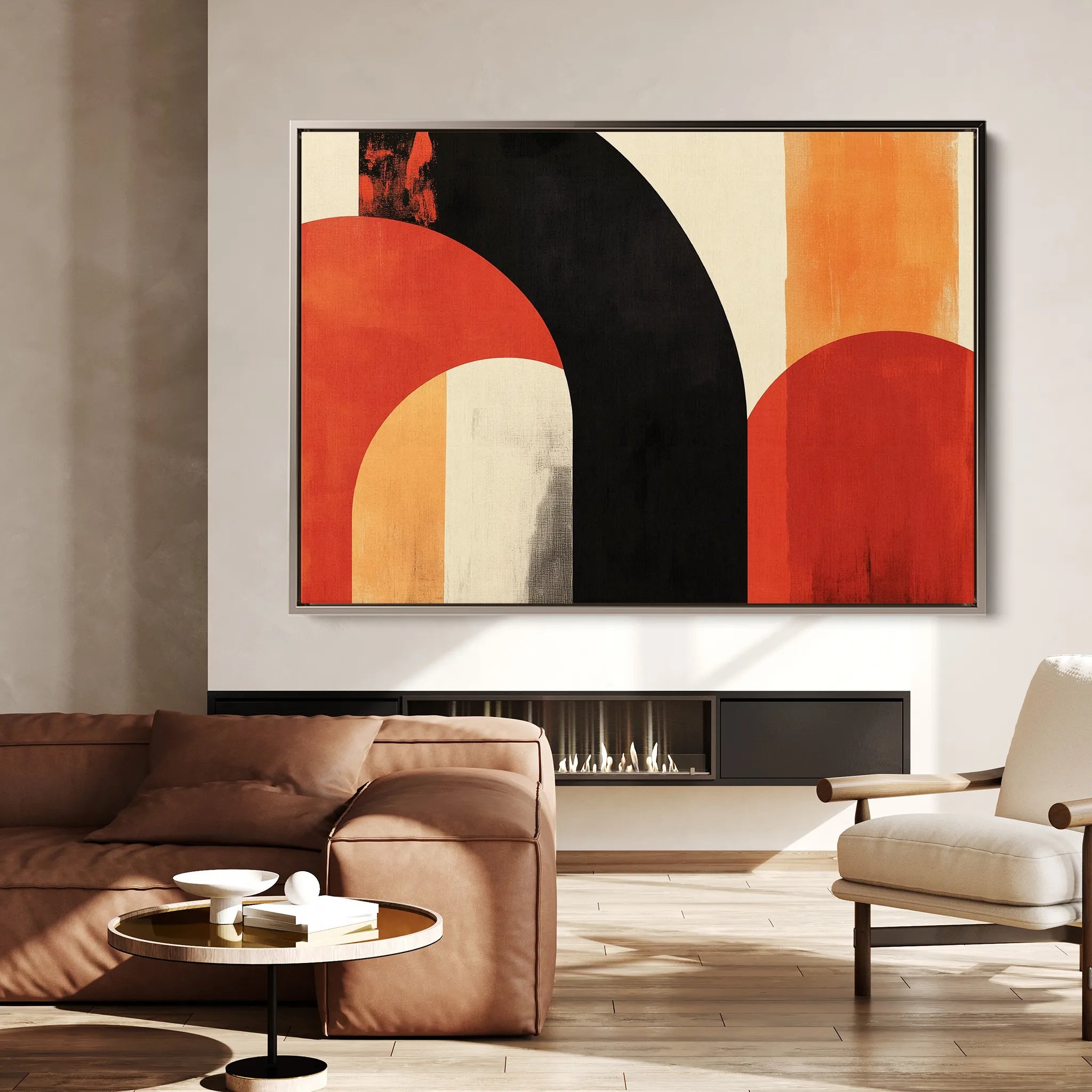 Abstract 607 Canvas Art 18" x 24" / 45 x 60 cm / Black