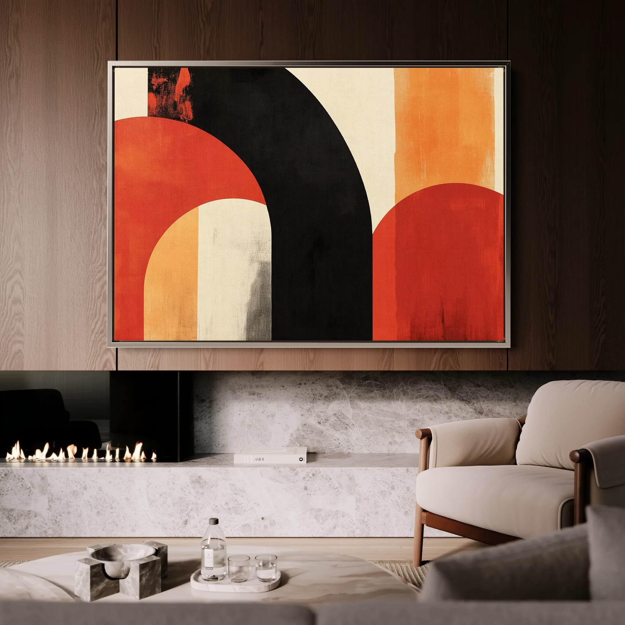 Abstract 607 Canvas Art 18" x 24" / 45 x 60 cm / Black