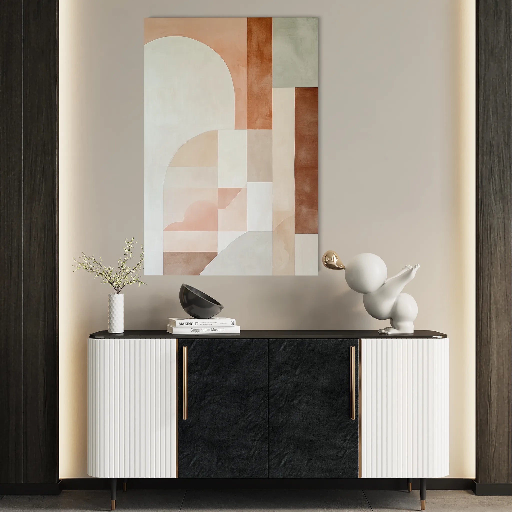 Abstract 608 Canvas Art 18" x 24" / 45 x 60 cm / Black