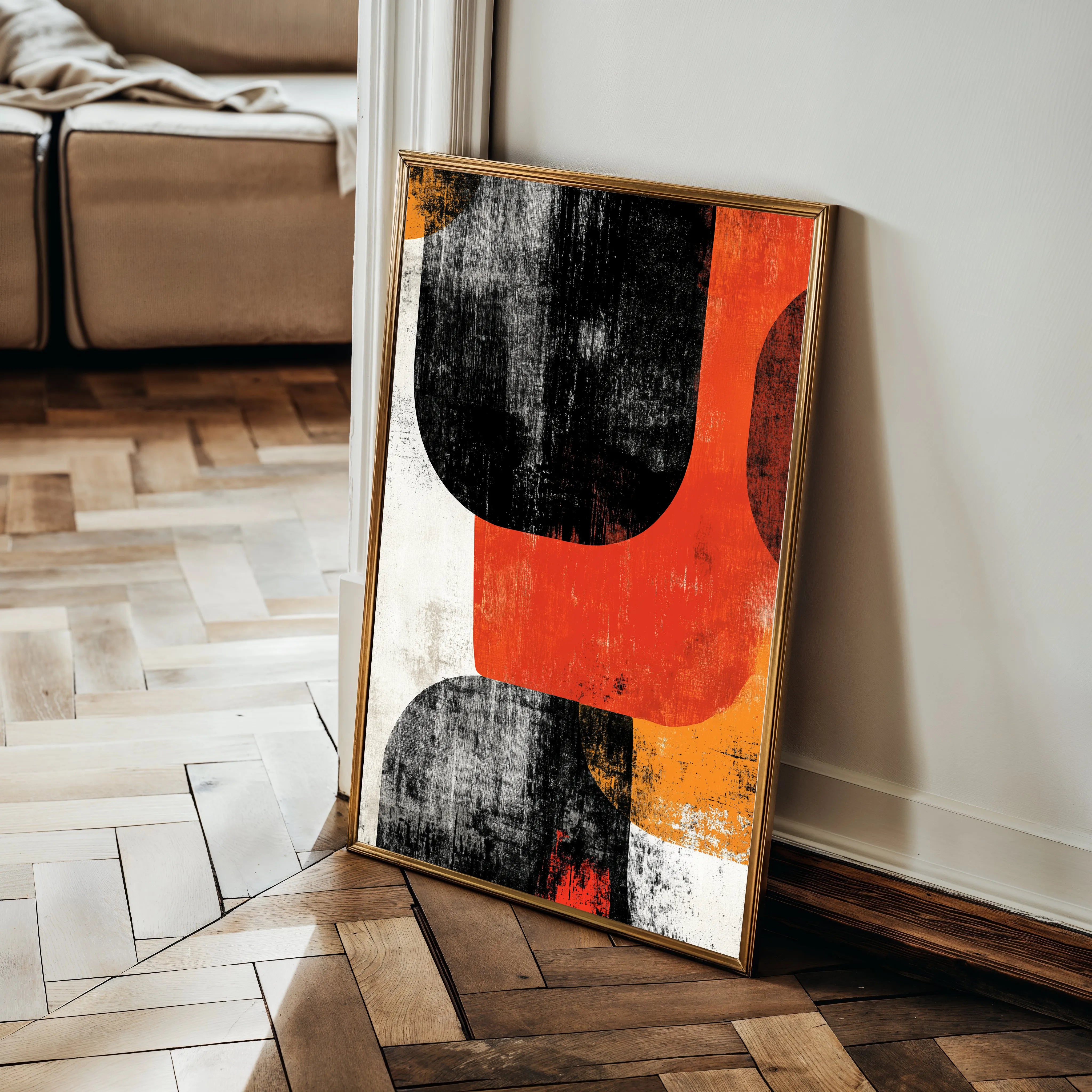 Abstract 609 Canvas Art 18" x 24" / 45 x 60 cm / Black