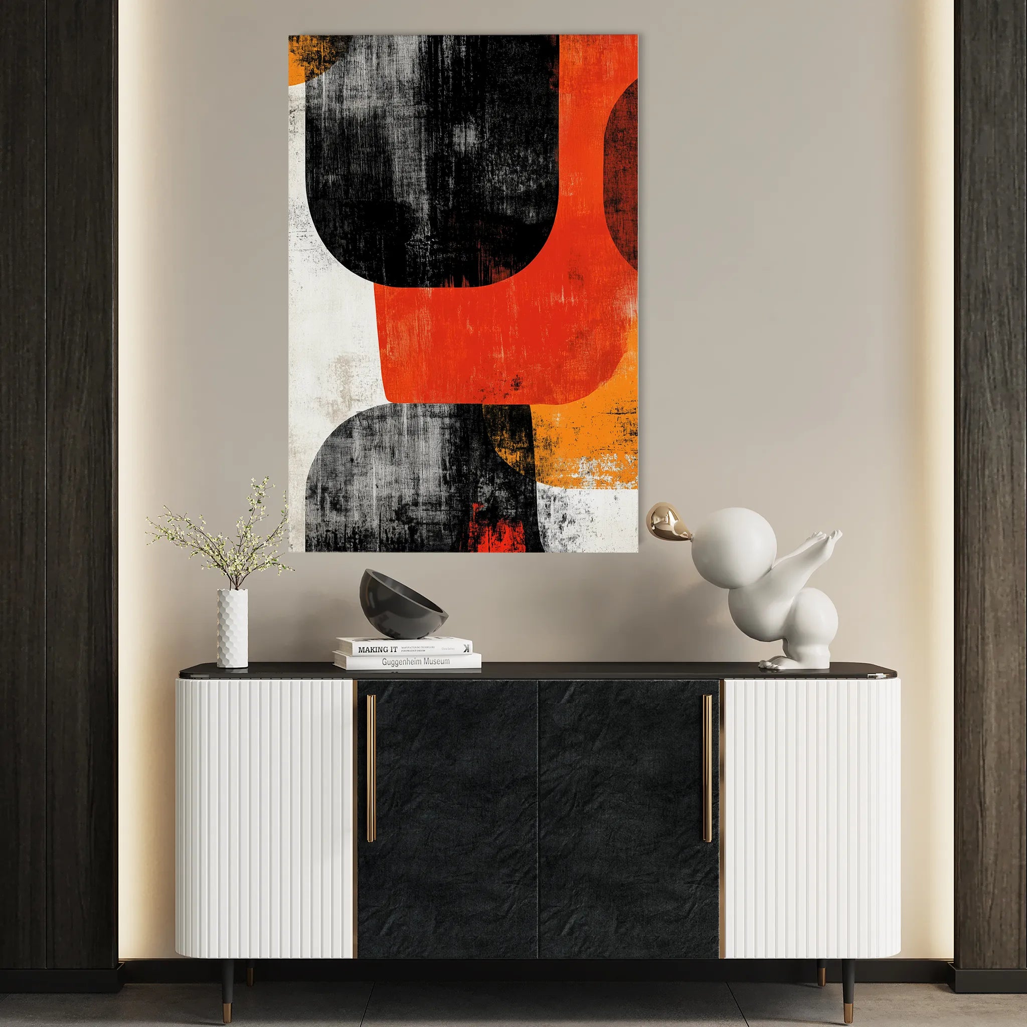 Abstract 609 Canvas Art 18" x 24" / 45 x 60 cm / Black