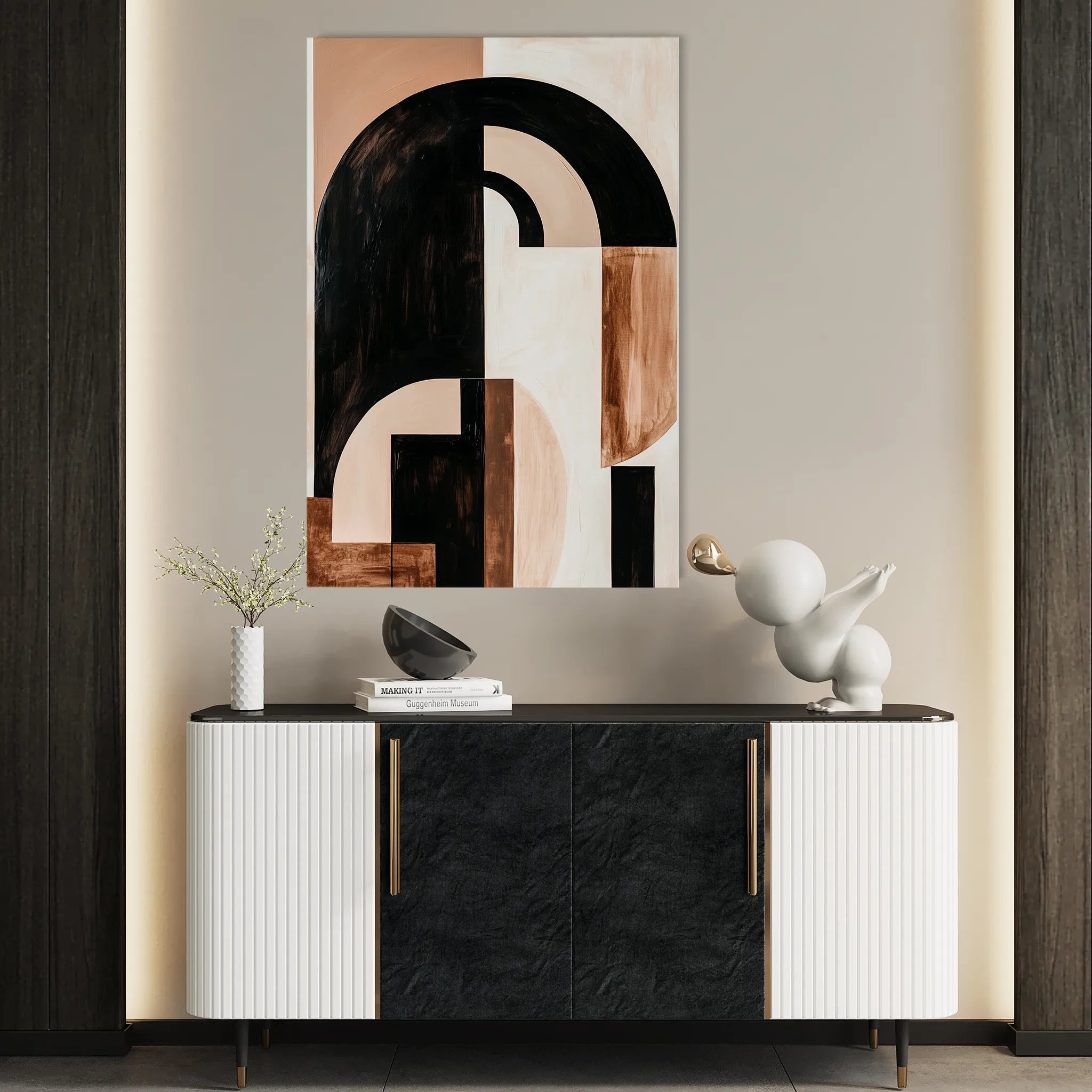 Abstract 611 Canvas Art 18" x 24" / 45 x 60 cm / Black