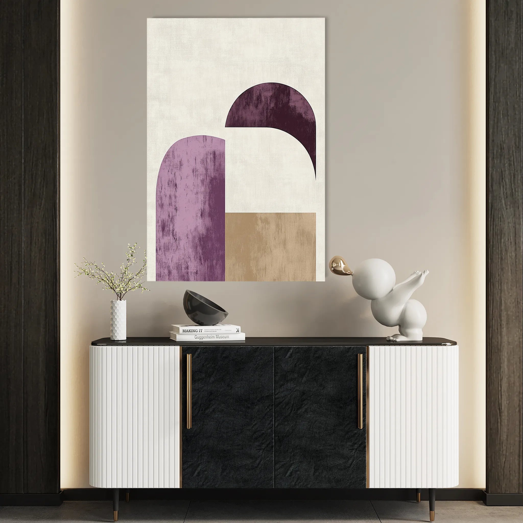 Abstract 613 Canvas Art 18" x 24" / 45 x 60 cm / Black
