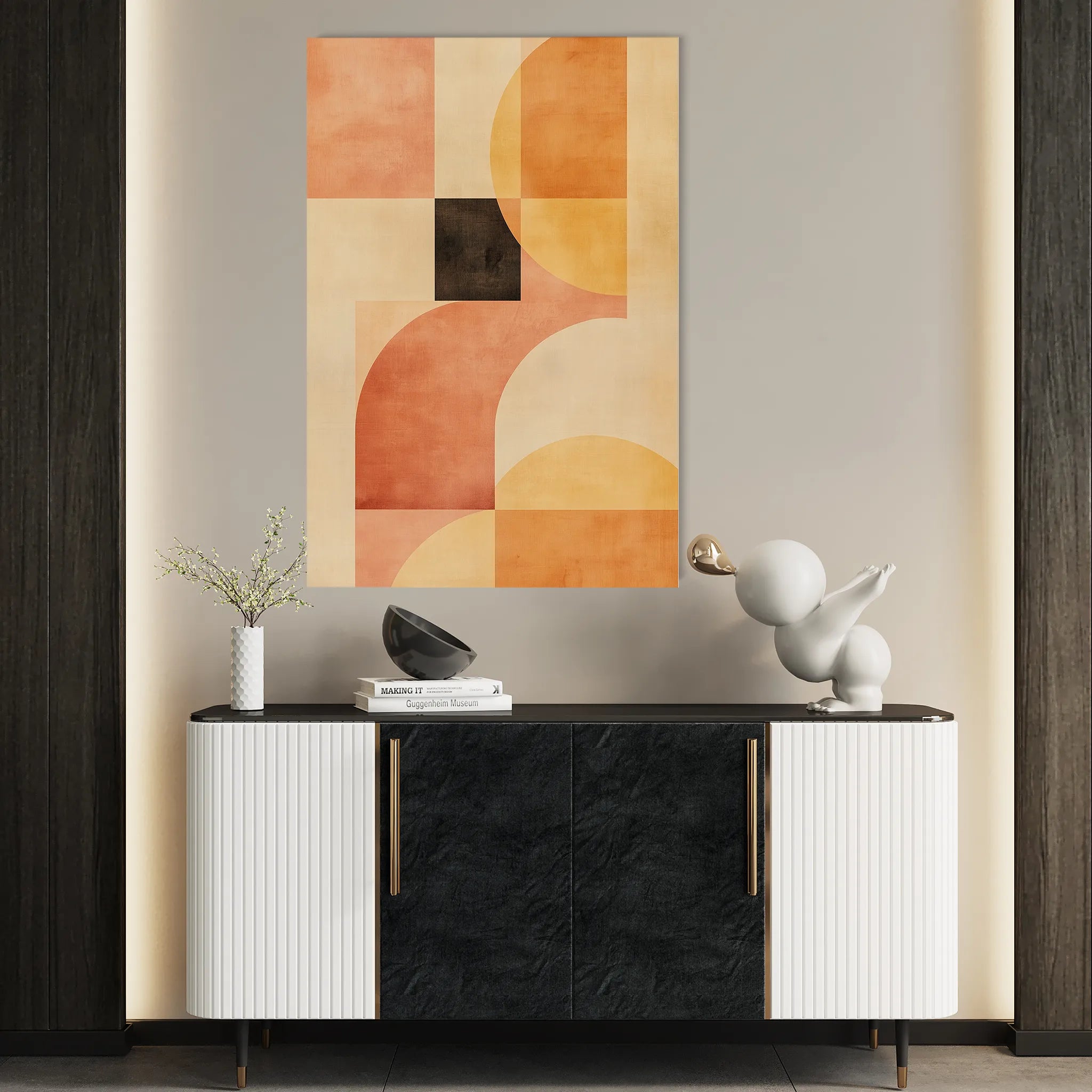 Abstract 614 Canvas Art 18" x 24" / 45 x 60 cm / Black