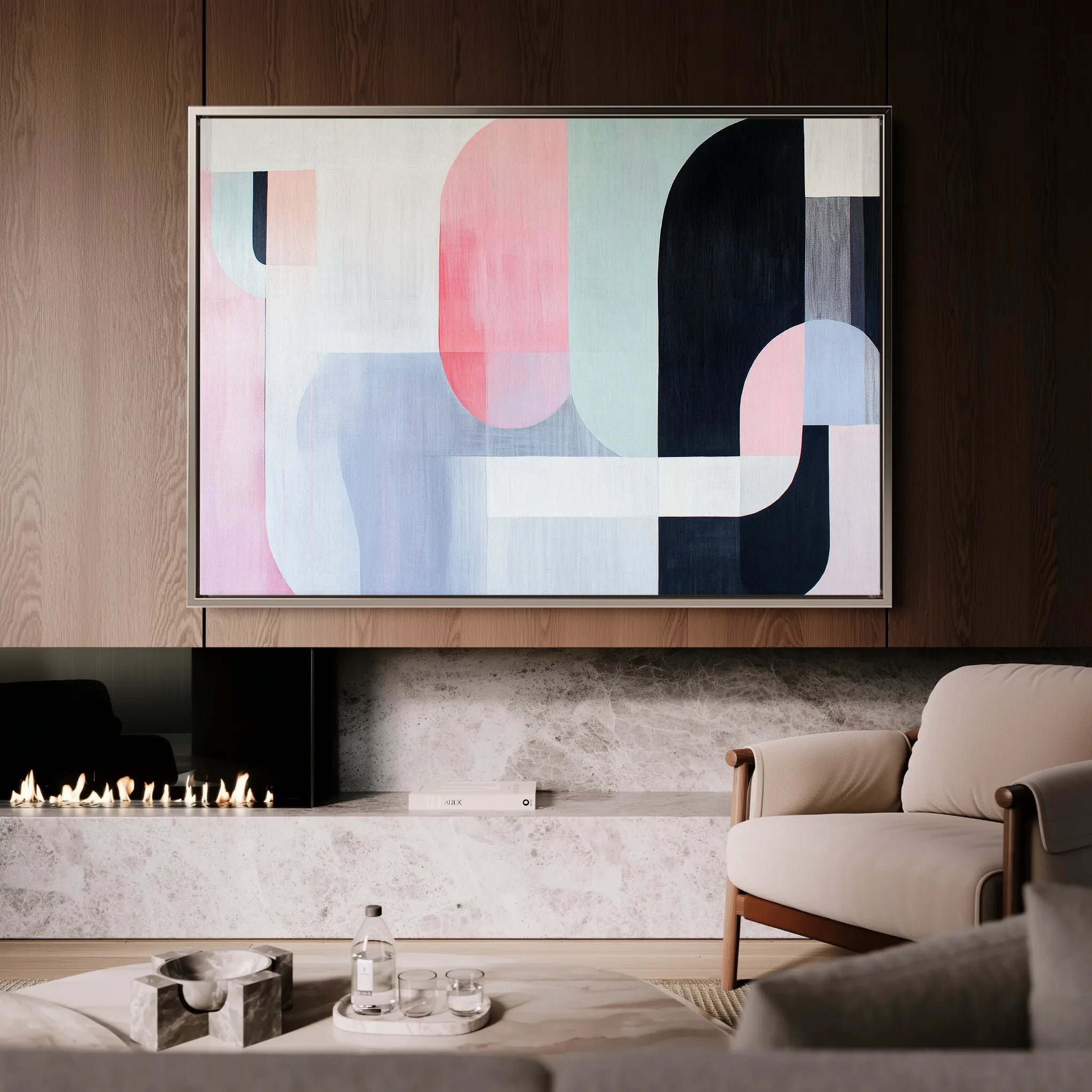 Abstract 615 Canvas Art 18" x 24" / 45 x 60 cm / Black