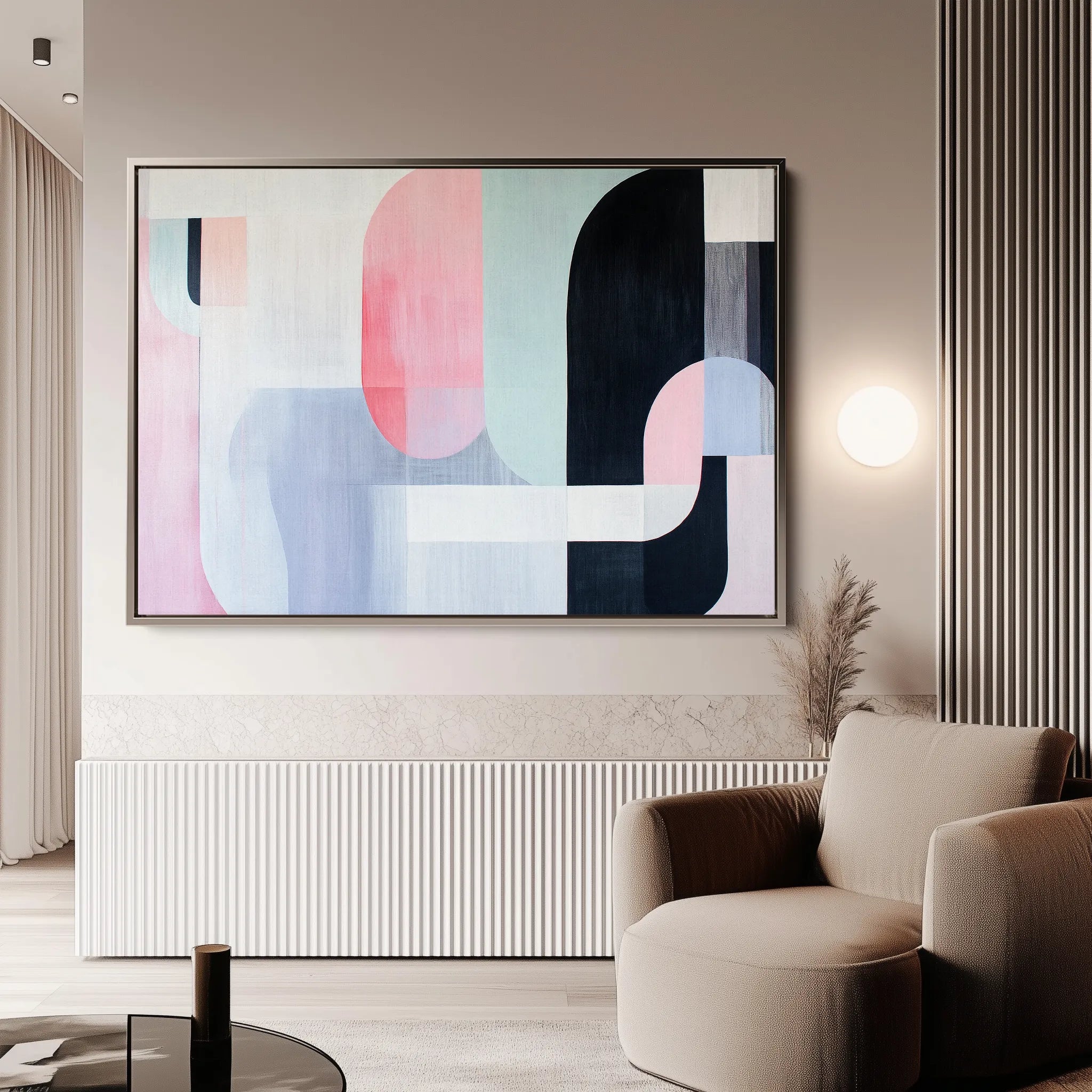 Abstract 615 Canvas Art 18" x 24" / 45 x 60 cm / Black