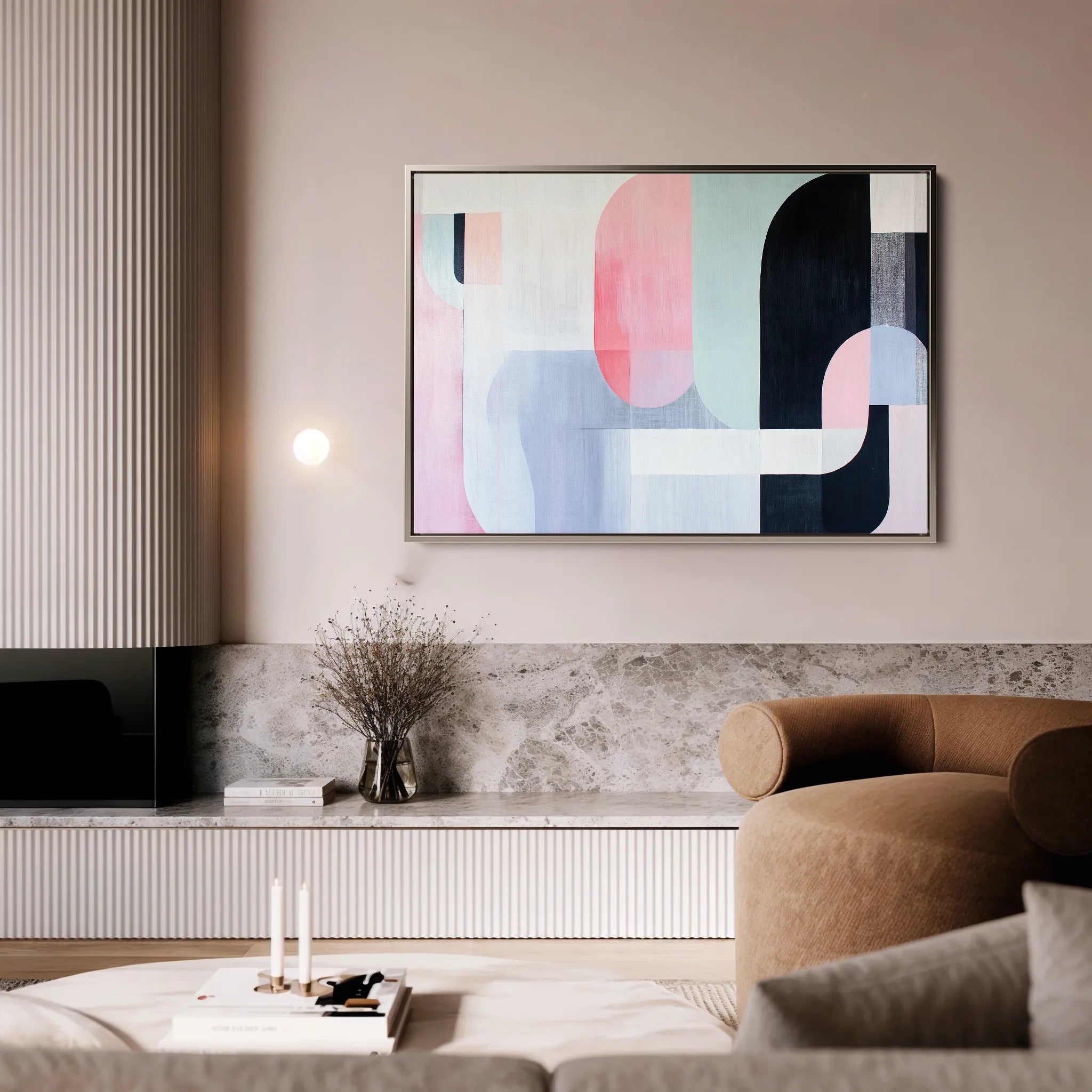 Abstract 615 Canvas Art 18" x 24" / 45 x 60 cm / Black