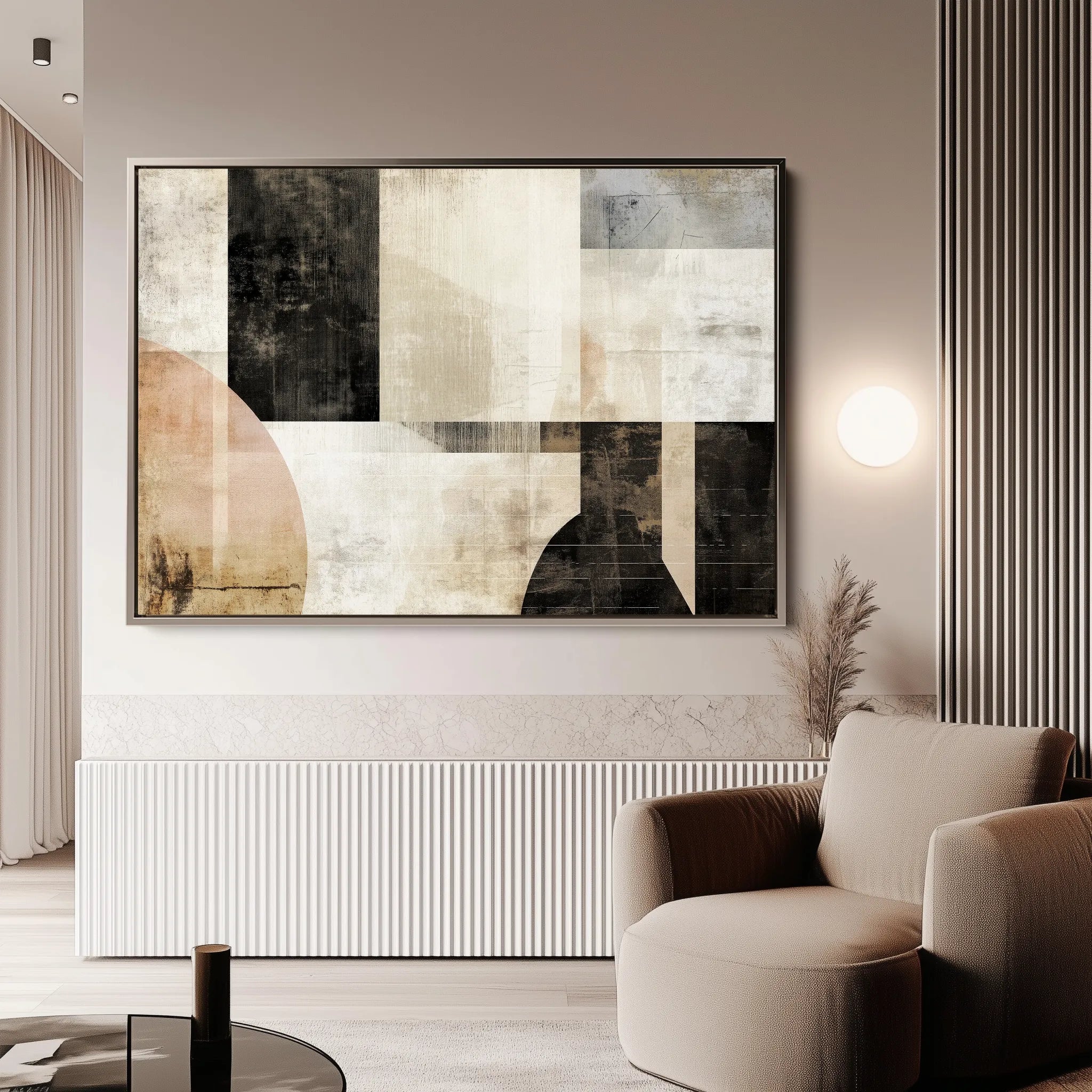 Abstract 617 Canvas Art 18" x 24" / 45 x 60 cm / Black