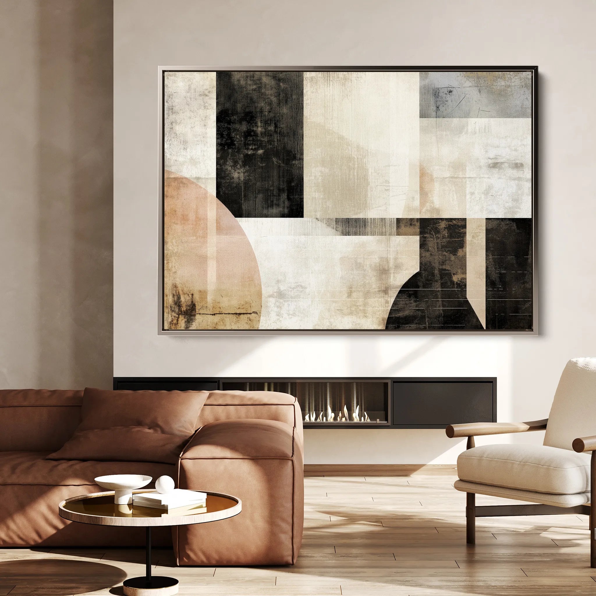 Abstract 617 Canvas Art 18" x 24" / 45 x 60 cm / Black