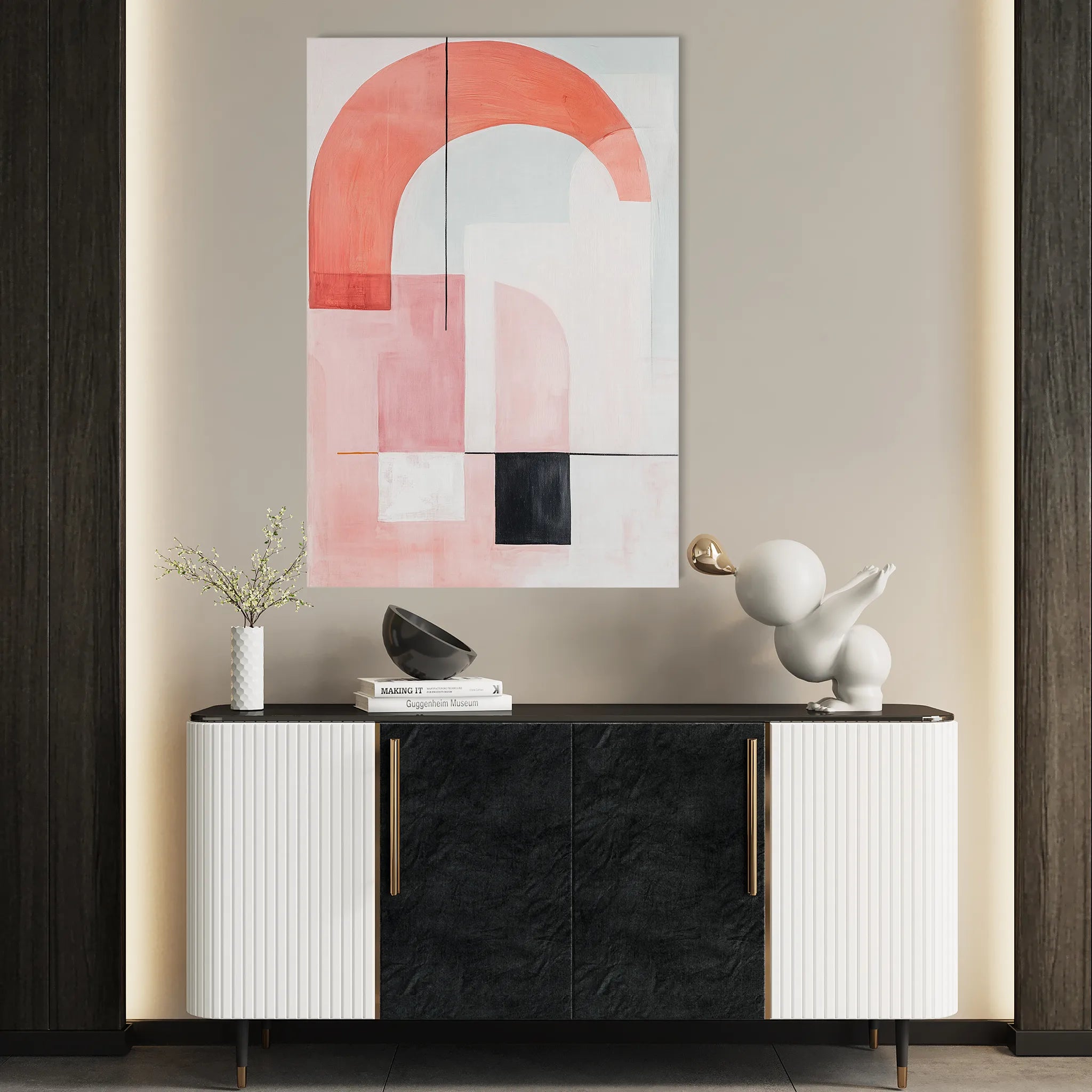 Abstract 618 Canvas Art 18" x 24" / 45 x 60 cm / Black