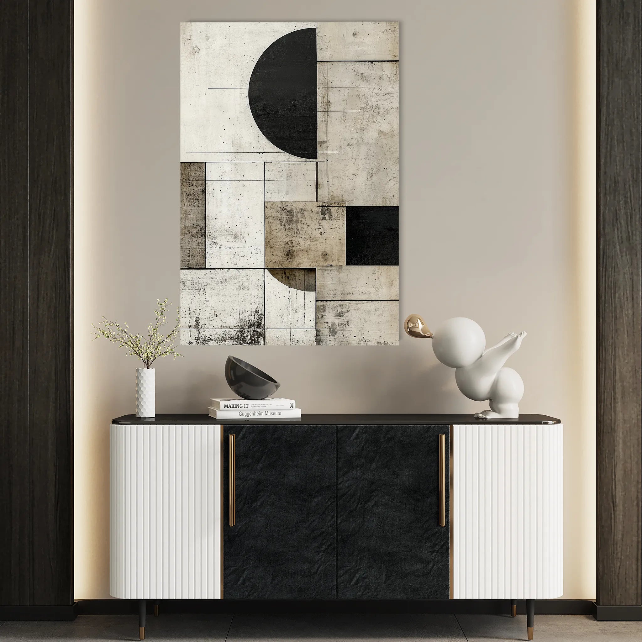Abstract 620 Canvas Art 18" x 24" / 45 x 60 cm / Black