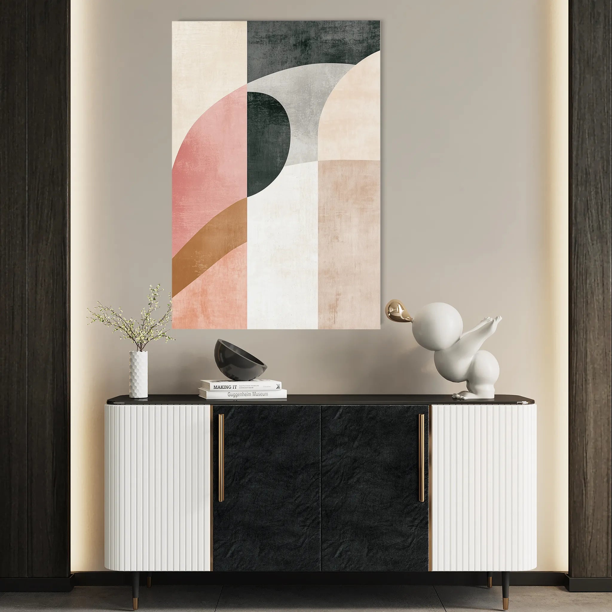 Abstract 621 Canvas Art 18" x 24" / 45 x 60 cm / Black