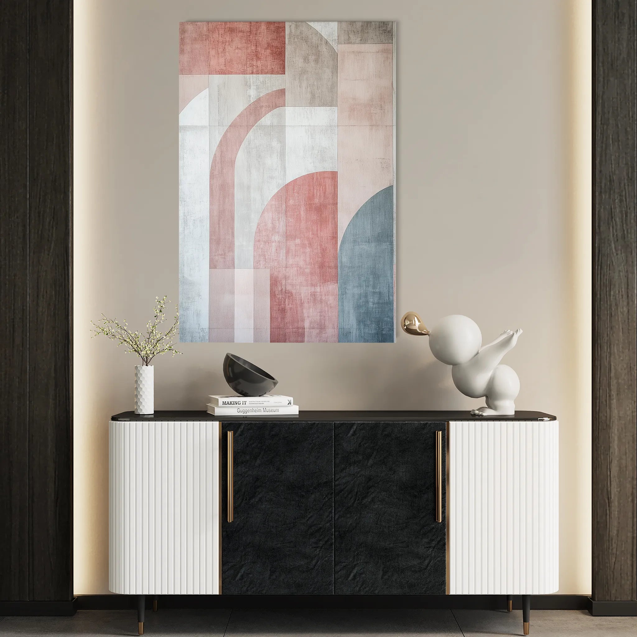 Abstract 623 Canvas Art 18" x 24" / 45 x 60 cm / Black