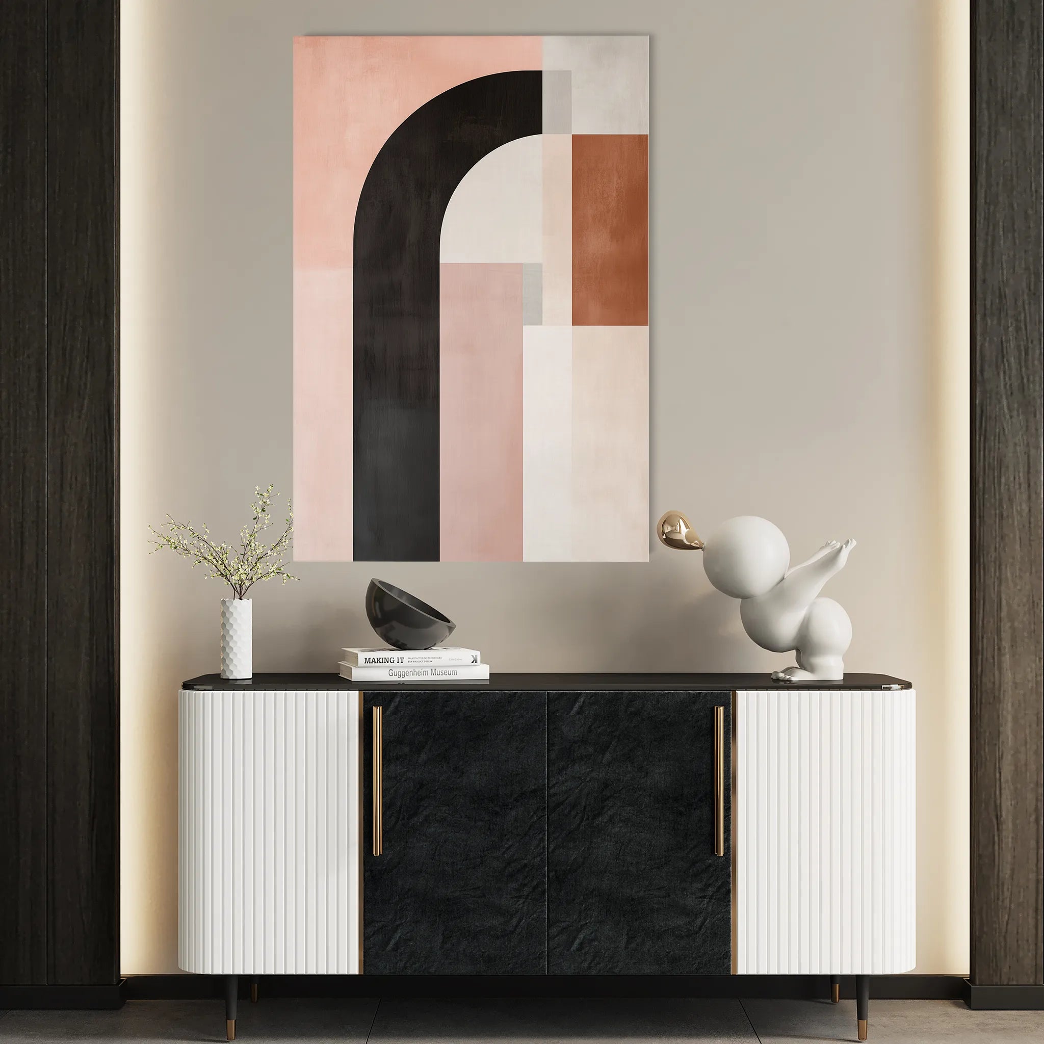 Abstract 625 Canvas Art 18" x 24" / 45 x 60 cm / Black