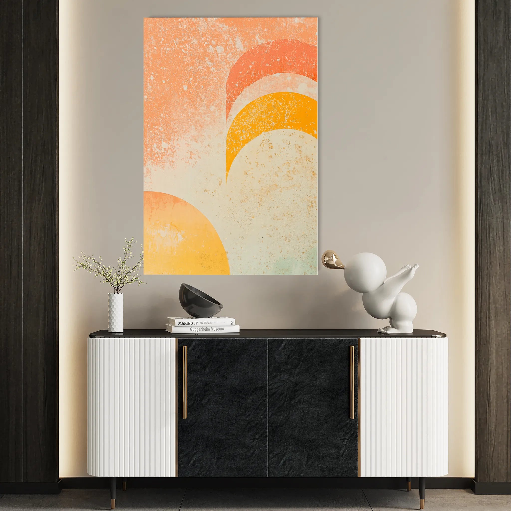 Abstract 628 Canvas Art 18" x 24" / 45 x 60 cm / Black