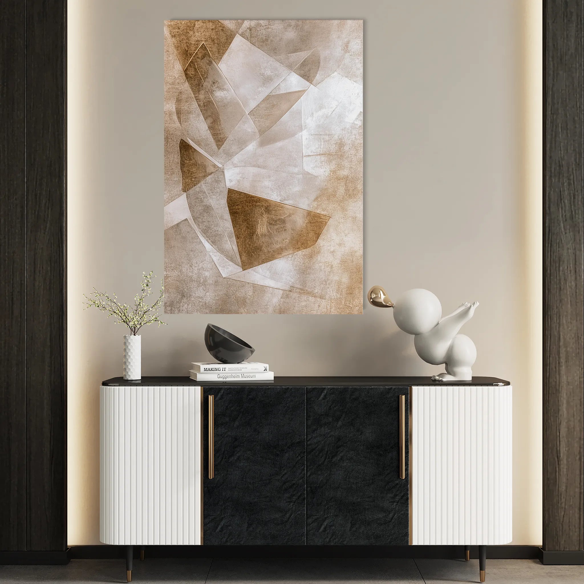 Abstract 633 Canvas Art 18" x 24" / 45 x 60 cm / Black