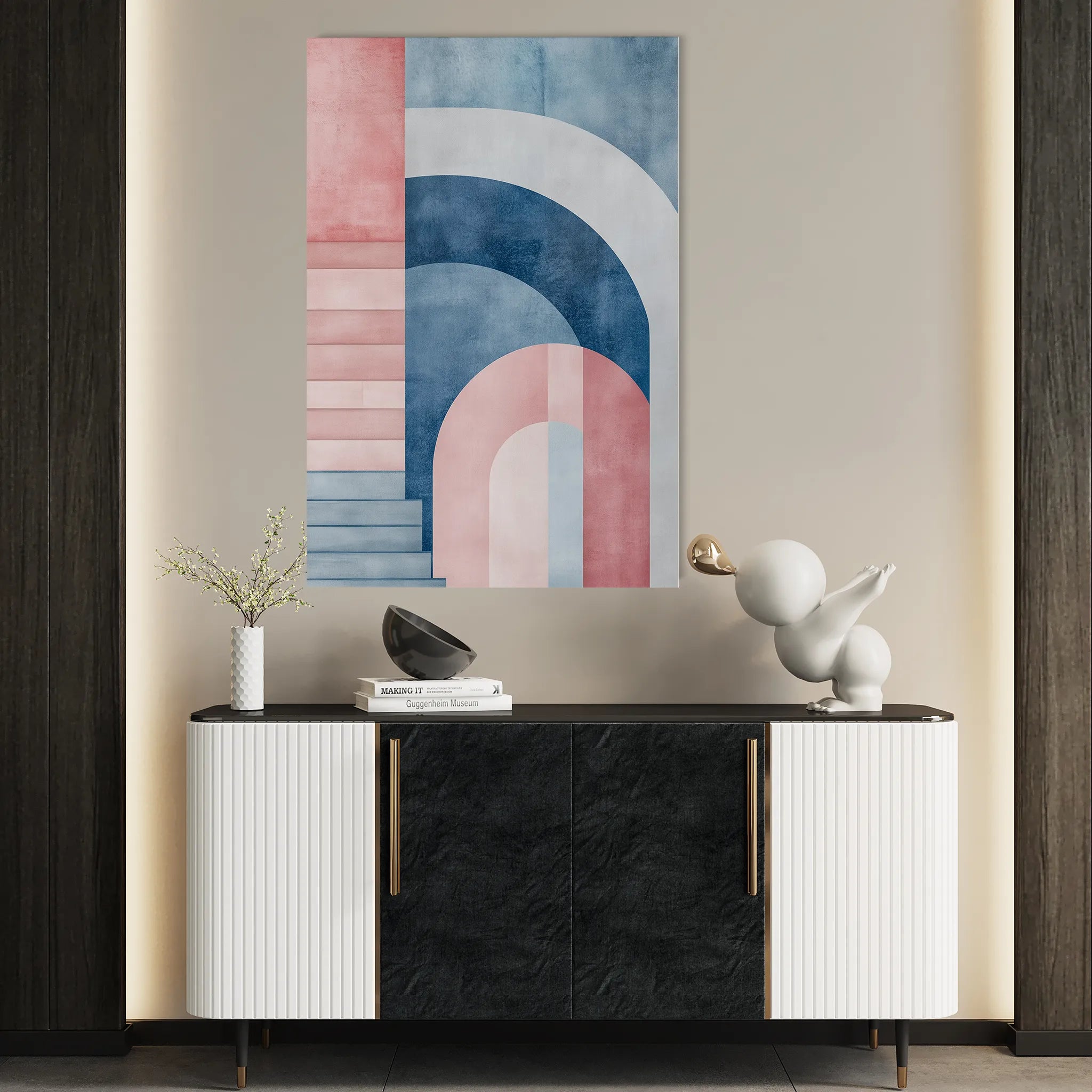 Abstract 634 Canvas Art 18" x 24" / 45 x 60 cm / Black