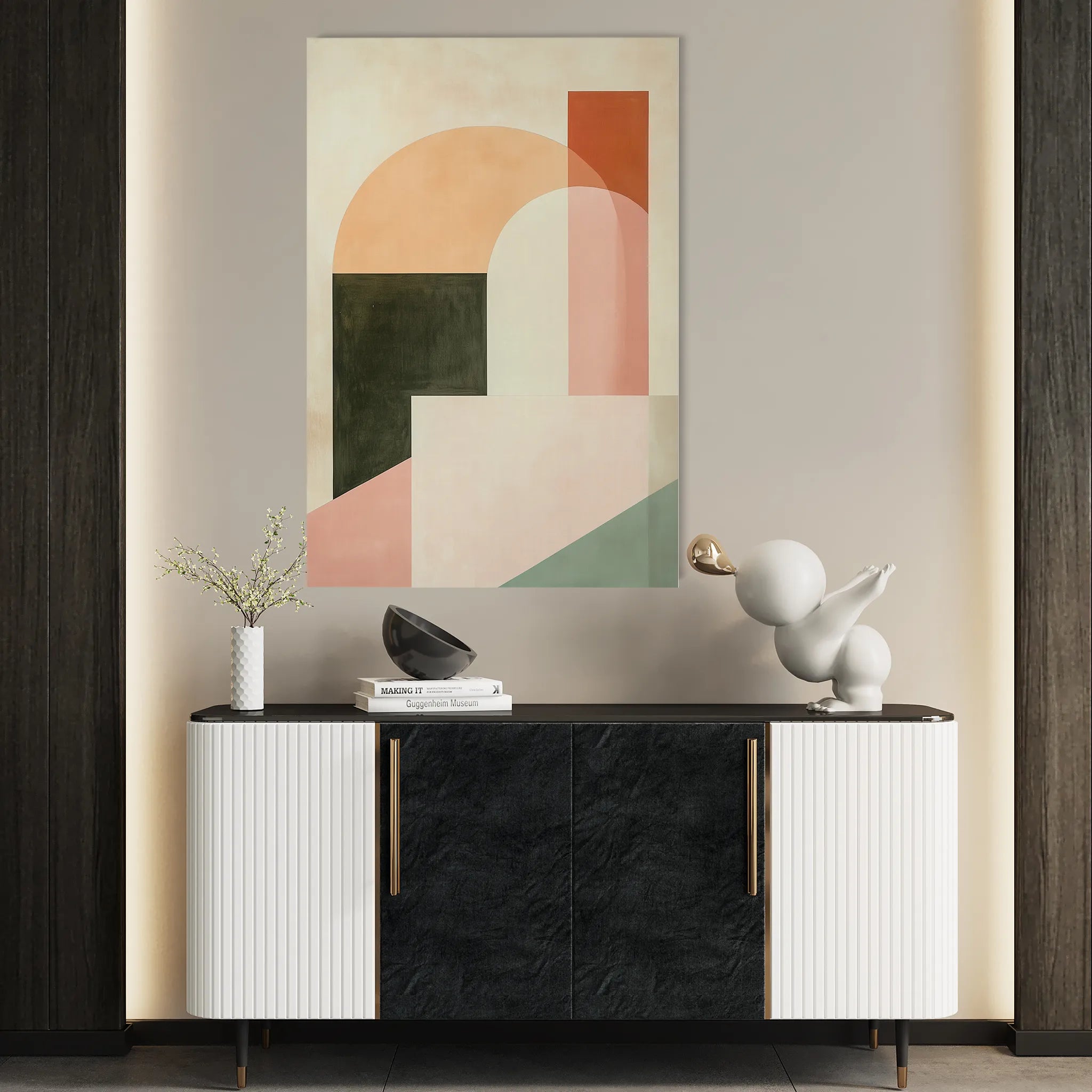Abstract 636 Canvas Art 18" x 24" / 45 x 60 cm / Black
