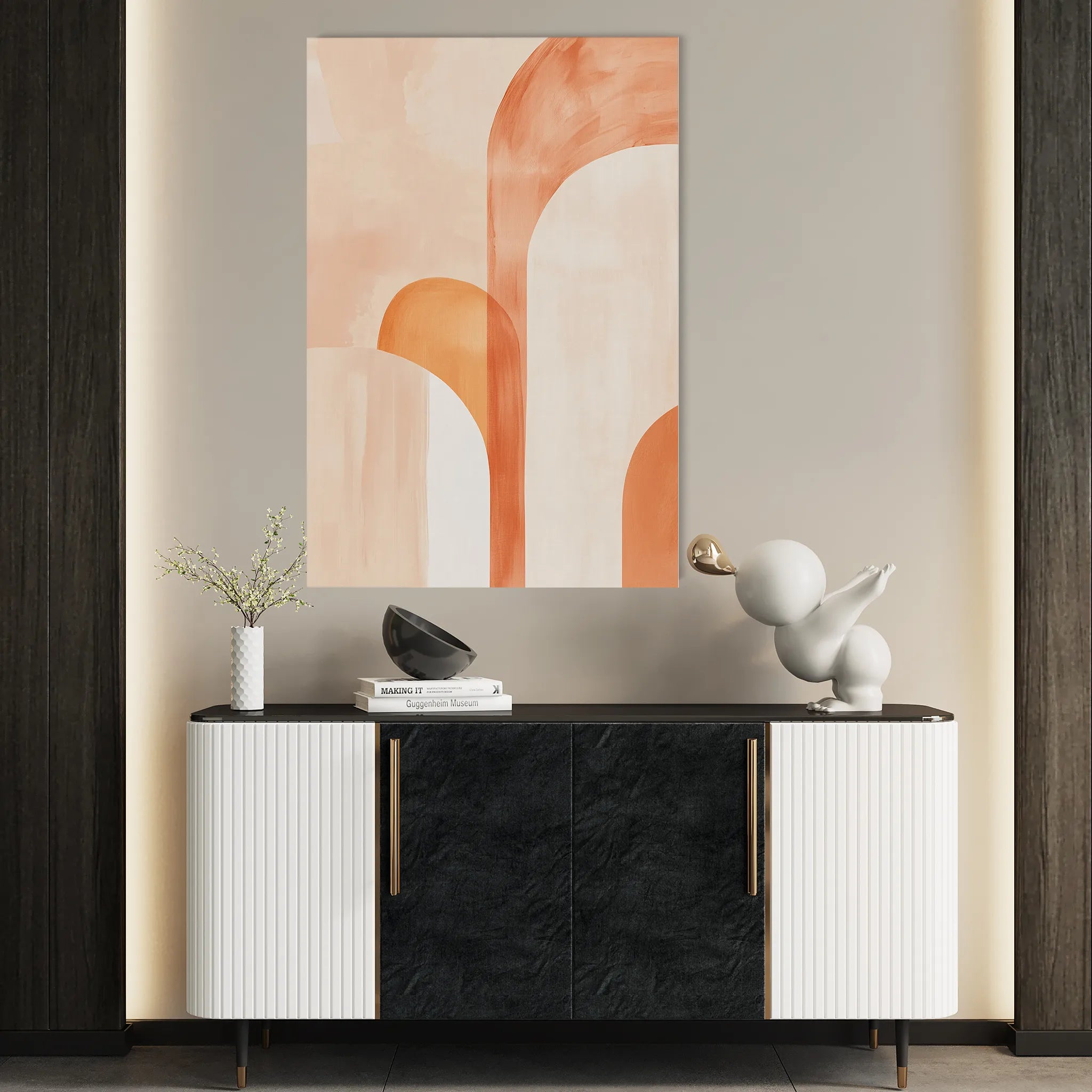 Abstract 637 Canvas Art 18" x 24" / 45 x 60 cm / Black