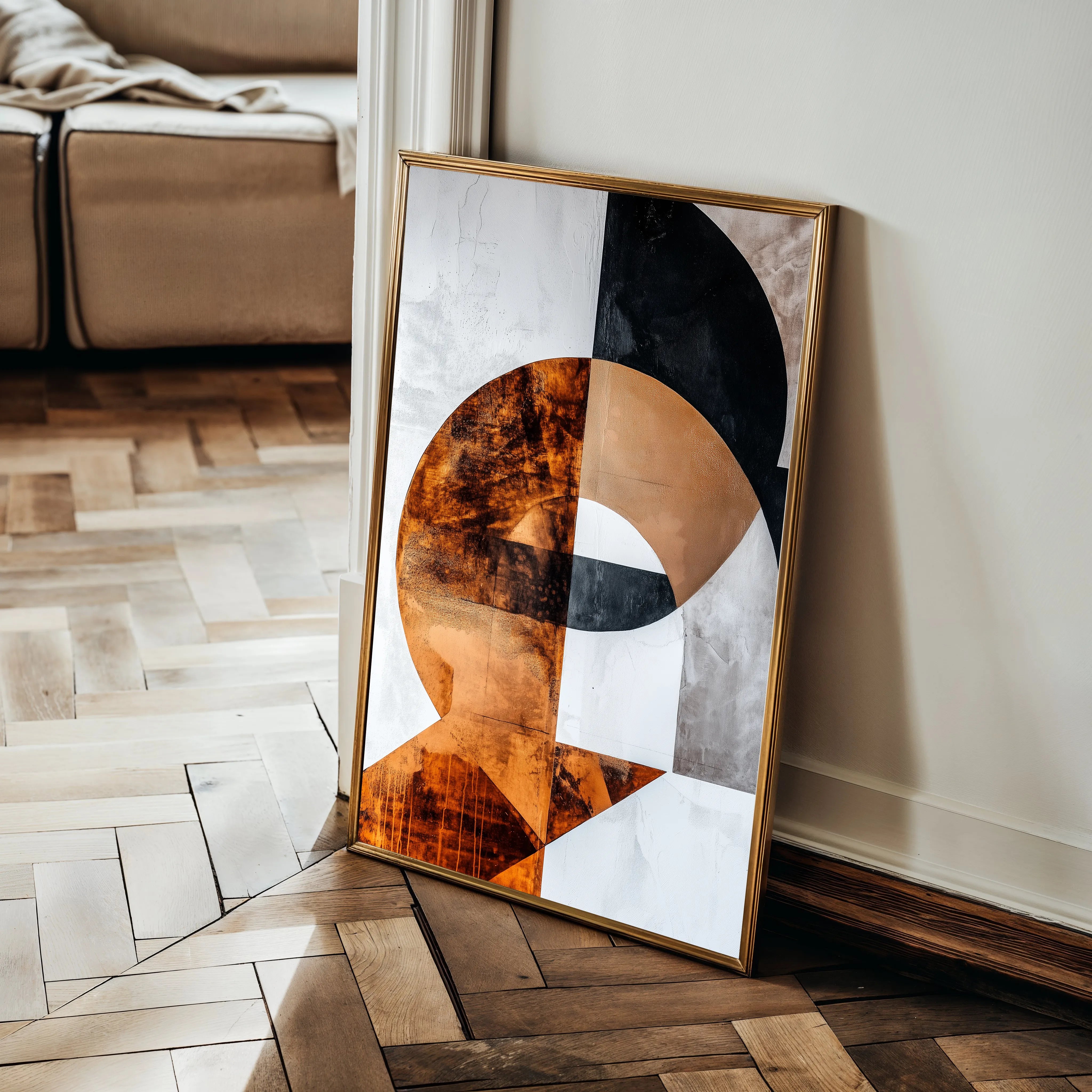 Abstract 638 Canvas Art 18" x 24" / 45 x 60 cm / Black