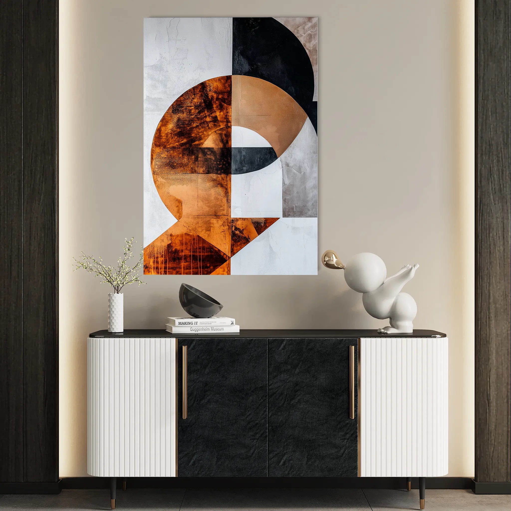 Abstract 638 Canvas Art 18" x 24" / 45 x 60 cm / Black