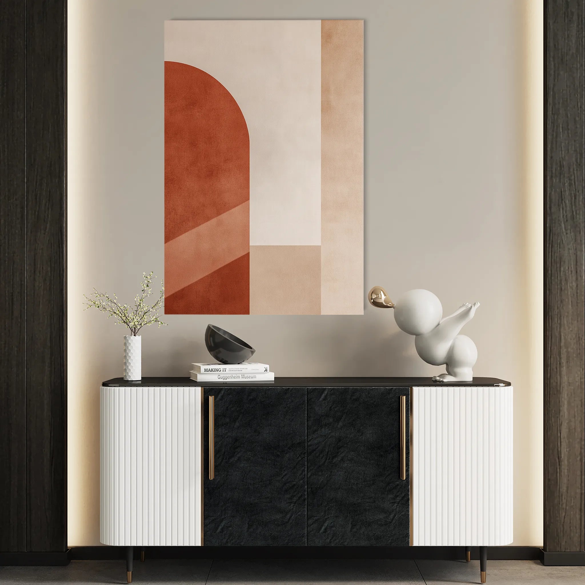 Abstract 639 Canvas Art 18" x 24" / 45 x 60 cm / Black
