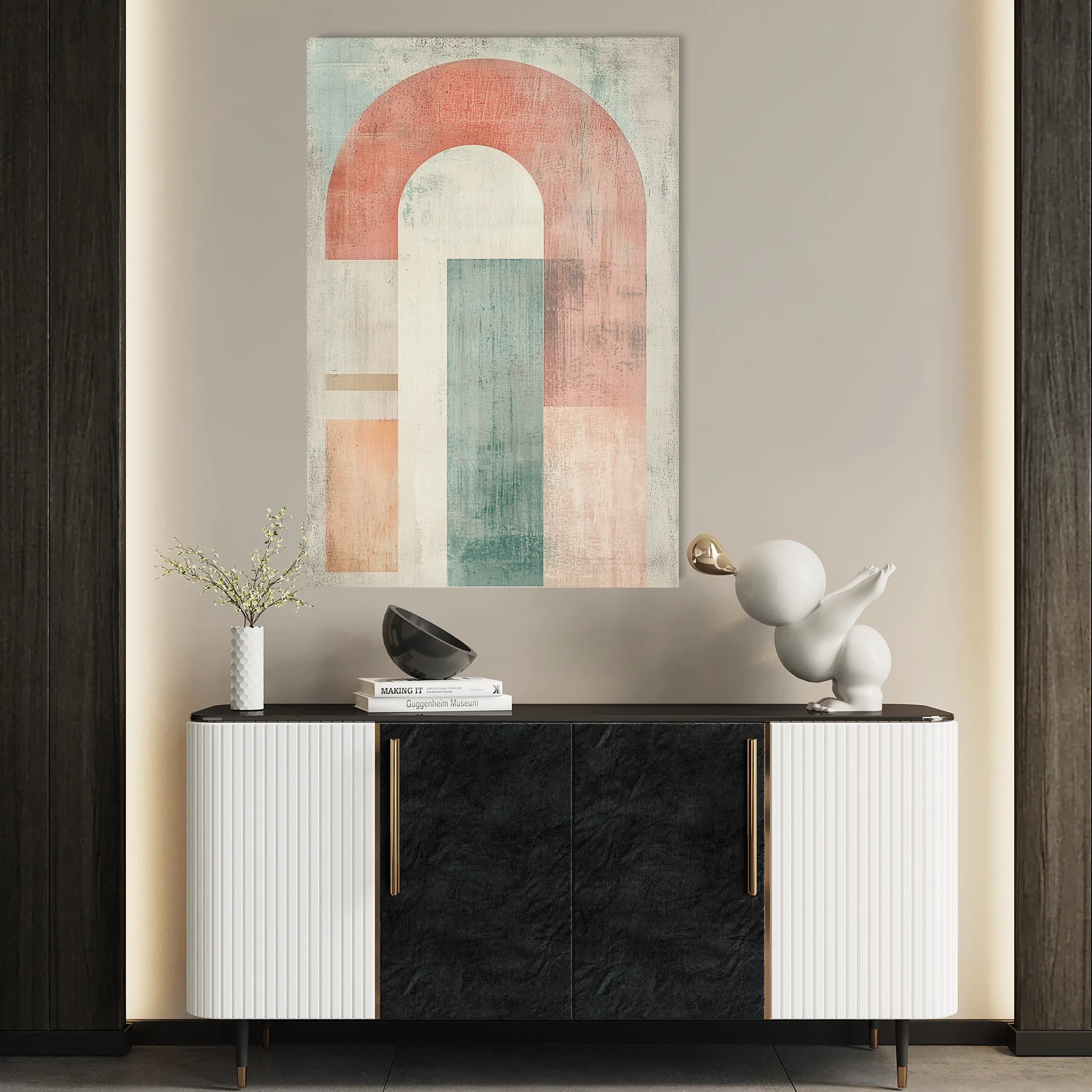 Abstract 640 Canvas Art 18" x 24" / 45 x 60 cm / Black