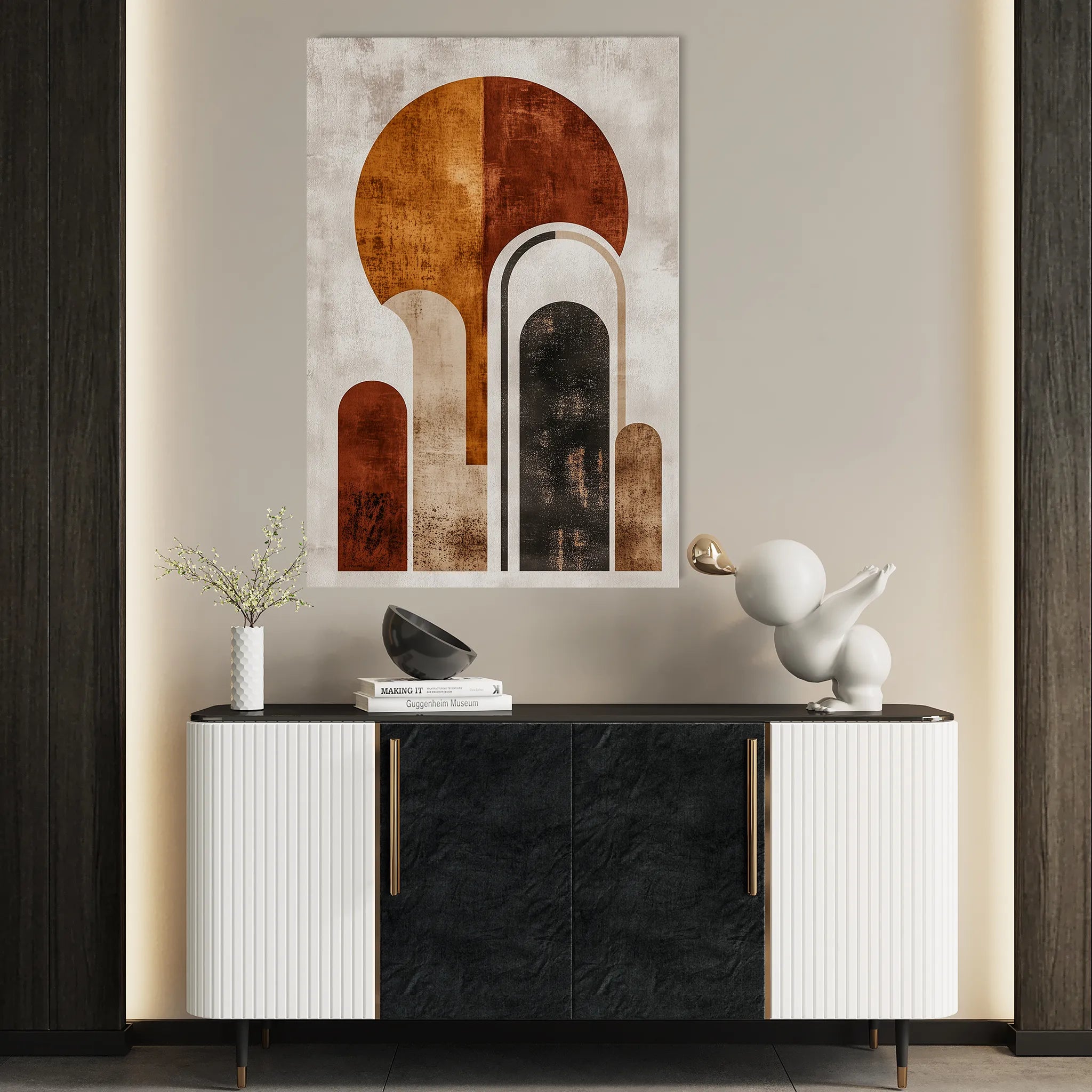 Abstract 642 Canvas Art 18" x 24" / 45 x 60 cm / Black