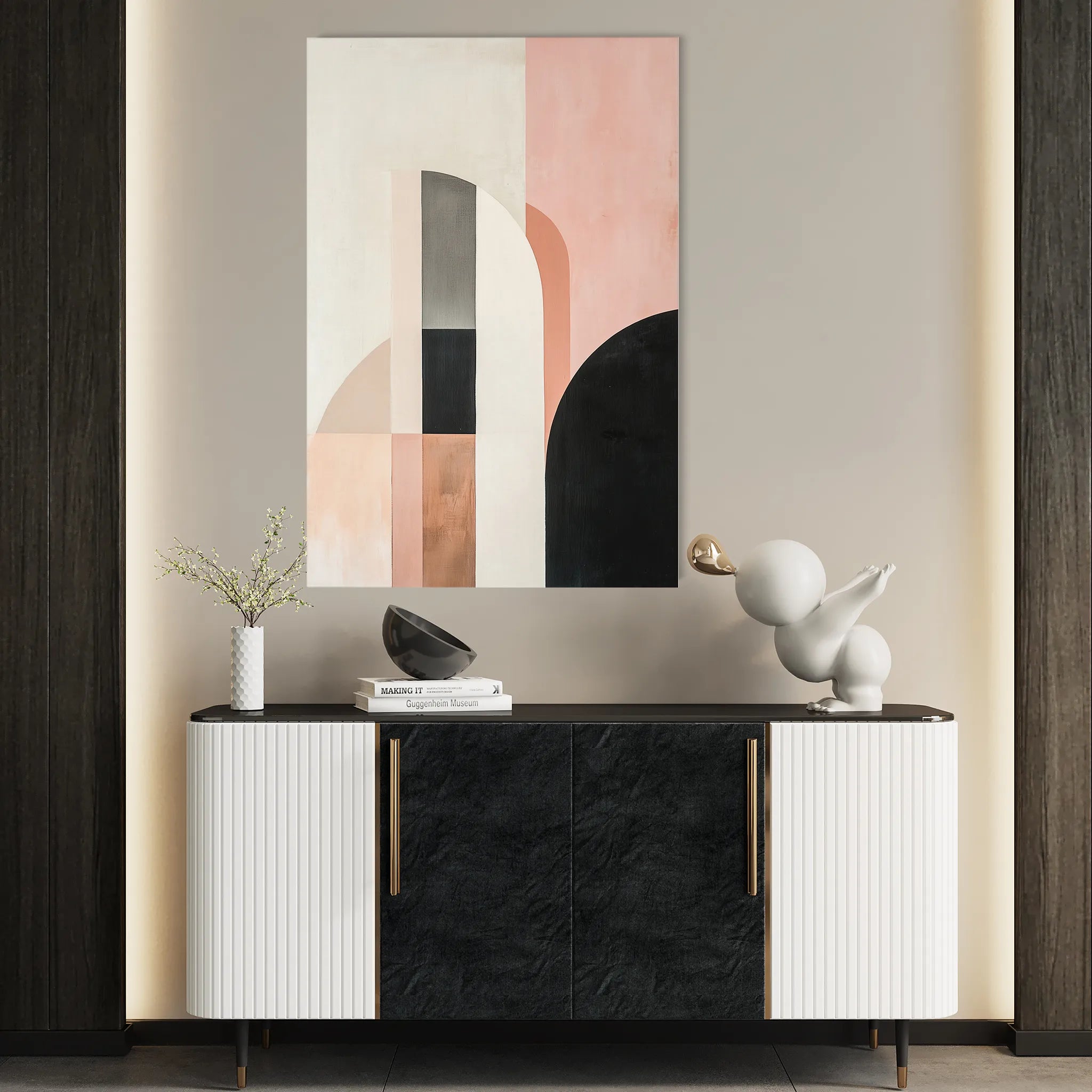 Abstract 643 Canvas Art 18" x 24" / 45 x 60 cm / Black