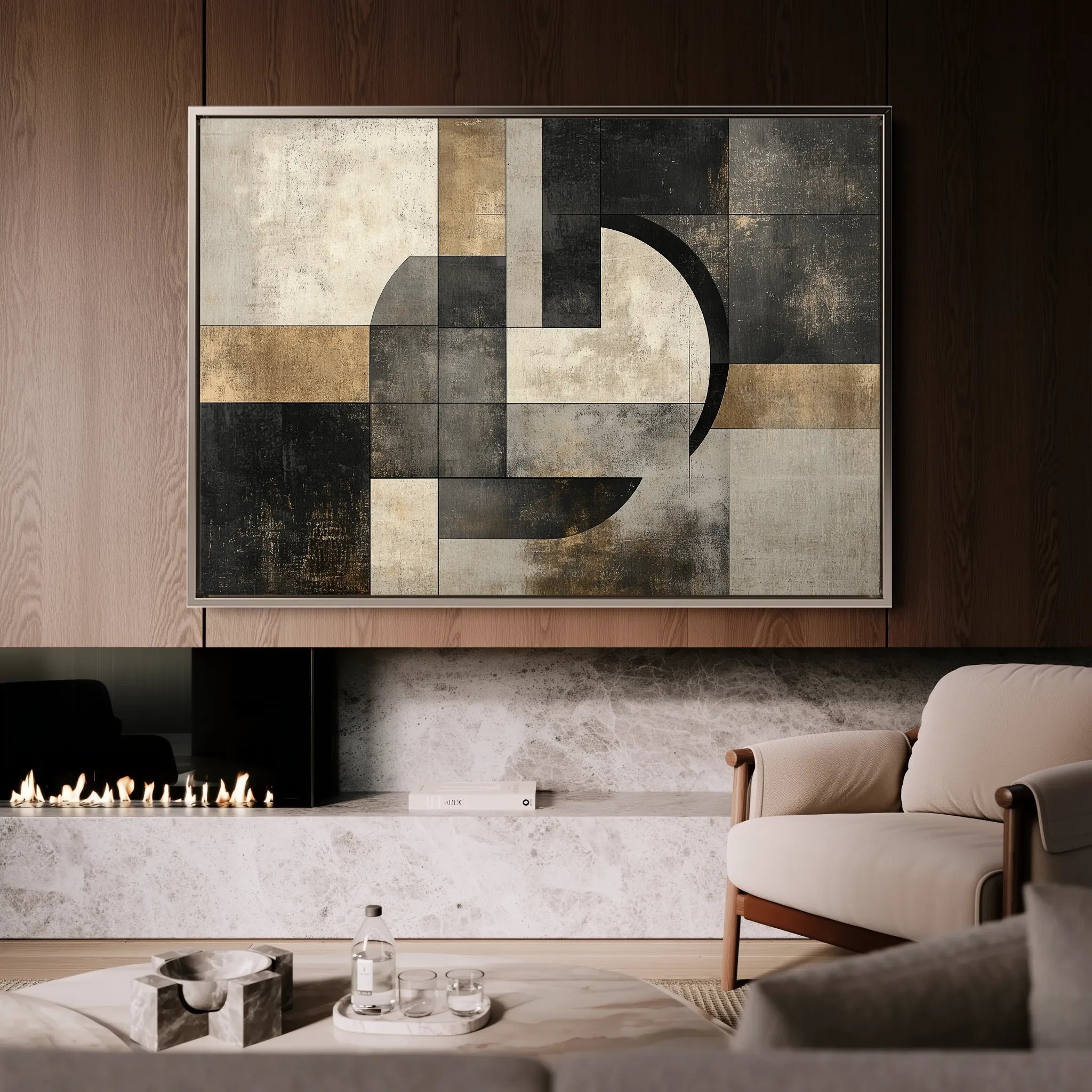Abstract 644 Canvas Art 18" x 24" / 45 x 60 cm / Black