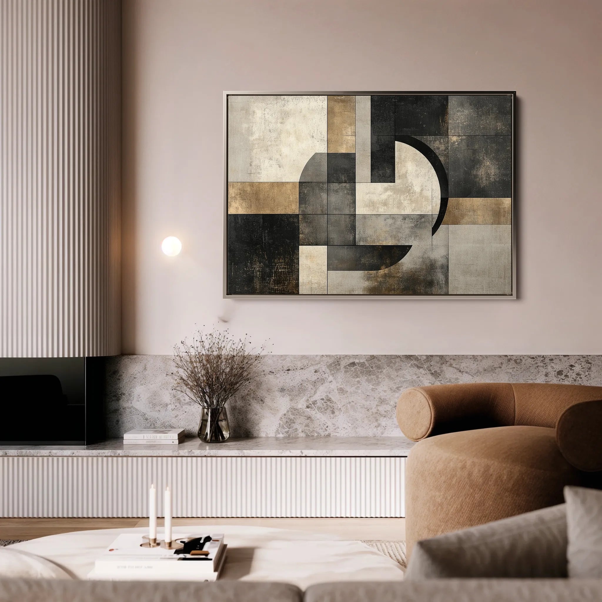 Abstract 644 Canvas Art 18" x 24" / 45 x 60 cm / Black