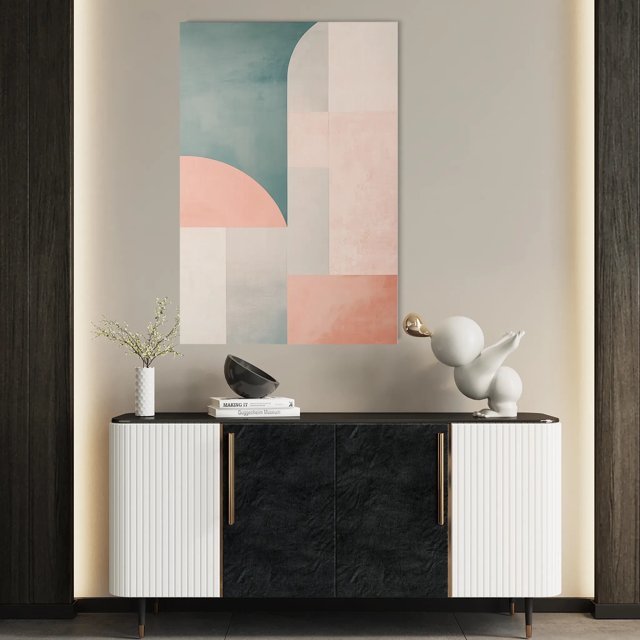 Abstract 645 Canvas Art 18" x 24" / 45 x 60 cm / Black