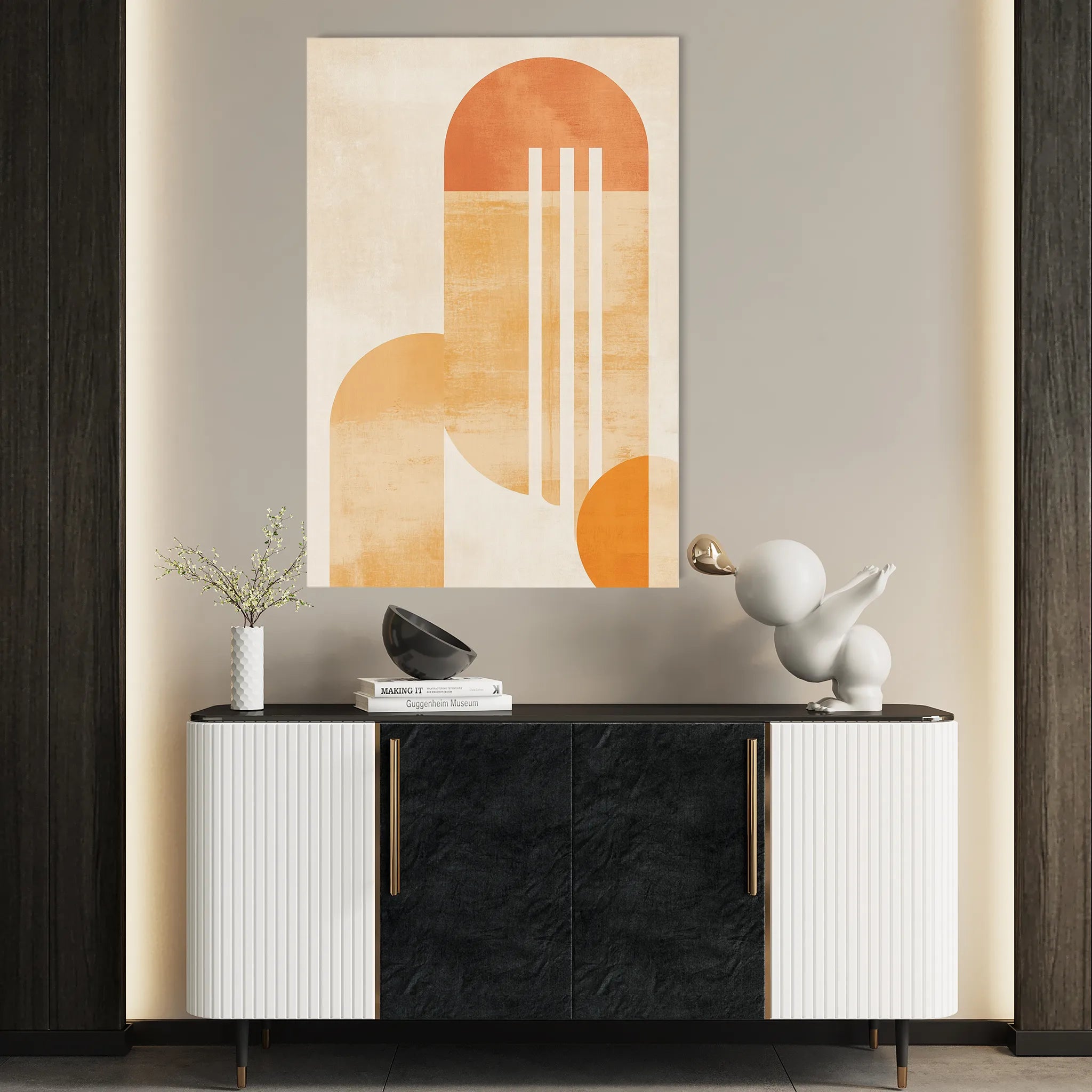 Abstract 647 Canvas Art 18" x 24" / 45 x 60 cm / Black