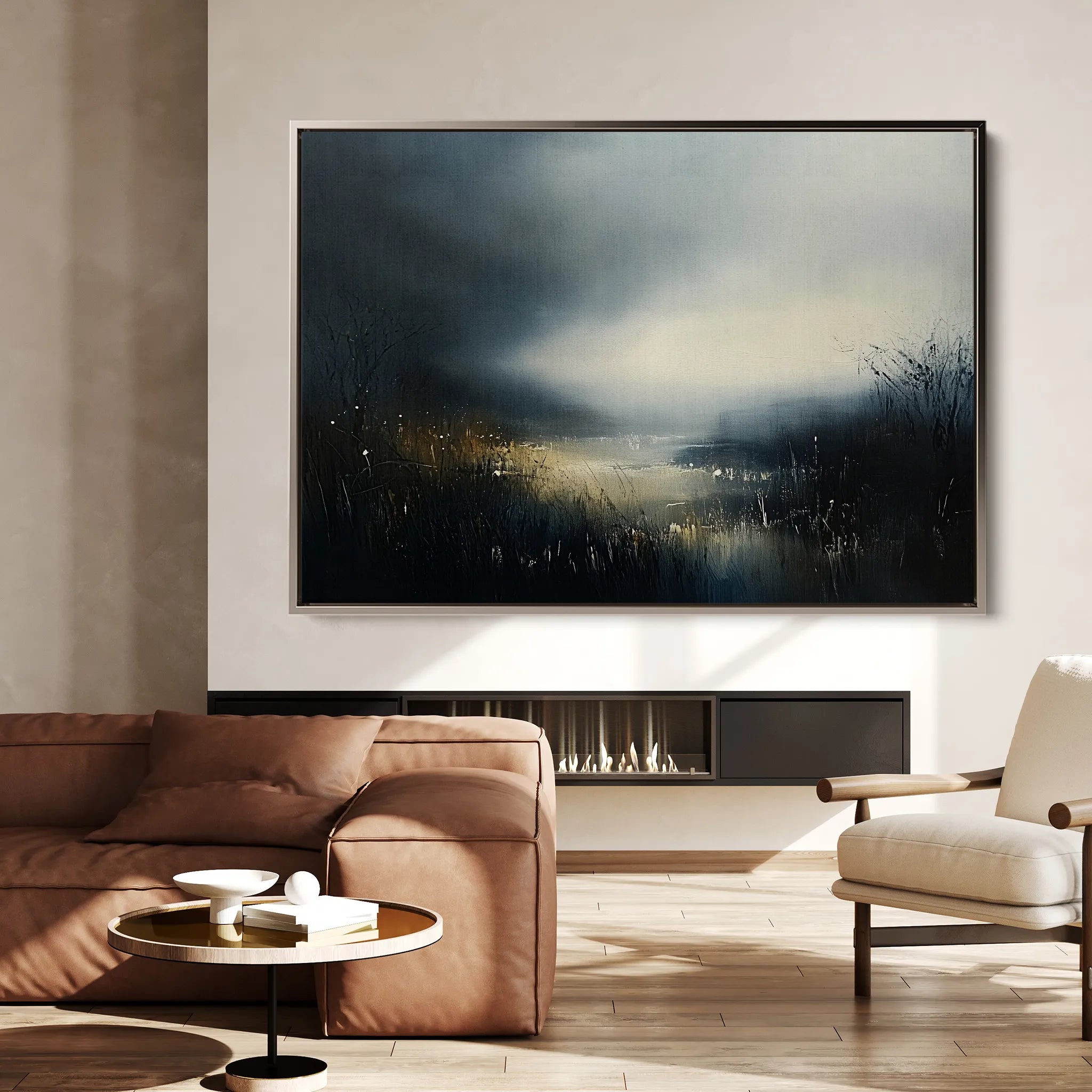 Abstract 649 Canvas Art 18" x 24" / 45 x 60 cm / Black