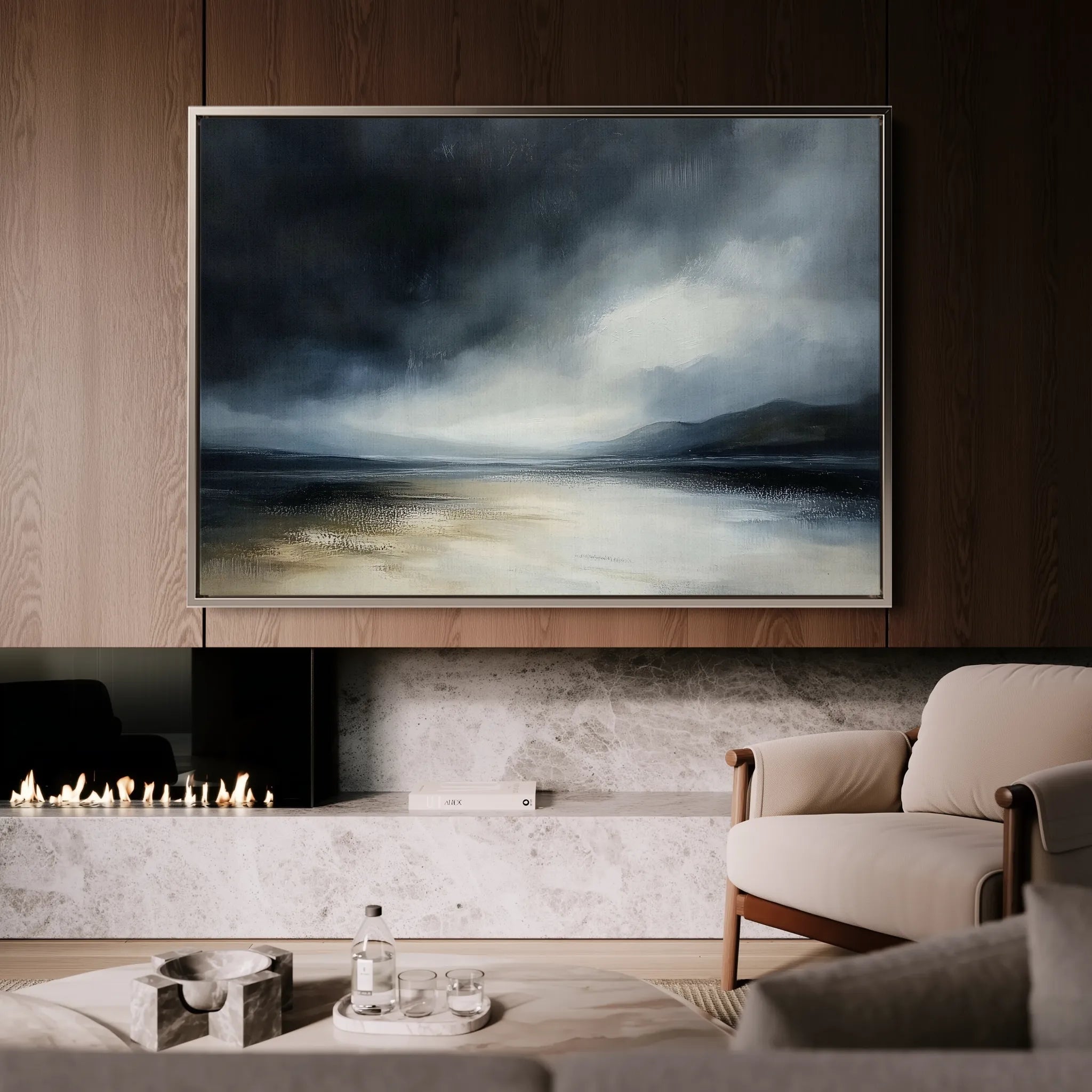 Abstract 650 Canvas Art 18" x 24" / 45 x 60 cm / Black