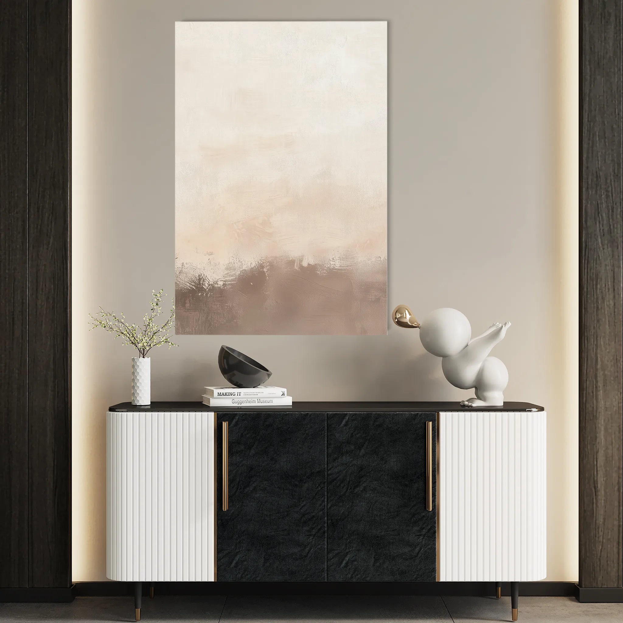 Abstract 651 Canvas Art 18" x 24" / 45 x 60 cm / Black
