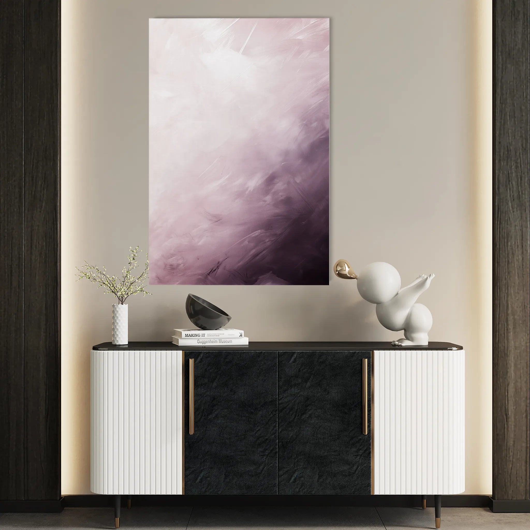 Abstract 652 Canvas Art 18" x 24" / 45 x 60 cm / Black
