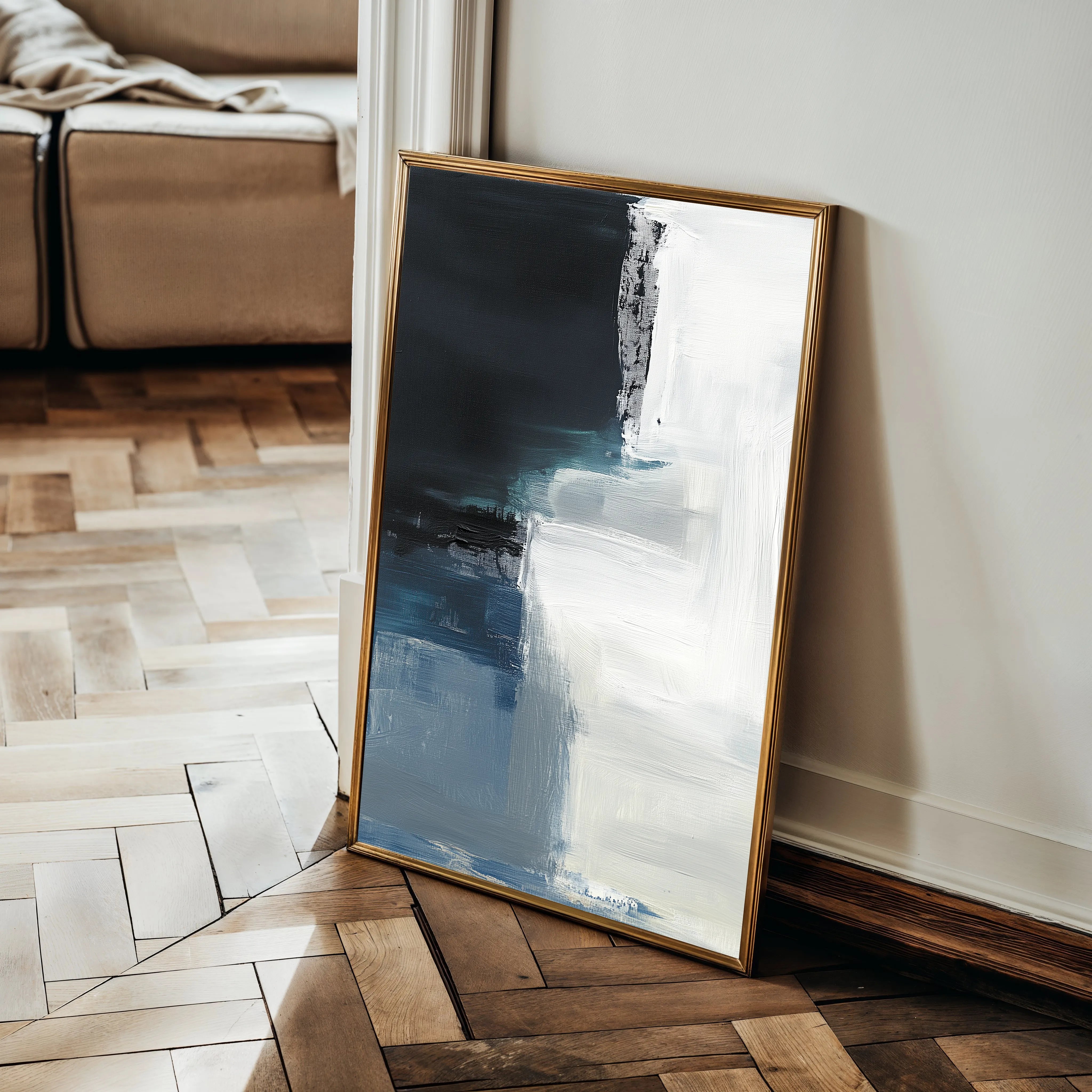 Abstract 653 Canvas Art 18" x 24" / 45 x 60 cm / Black