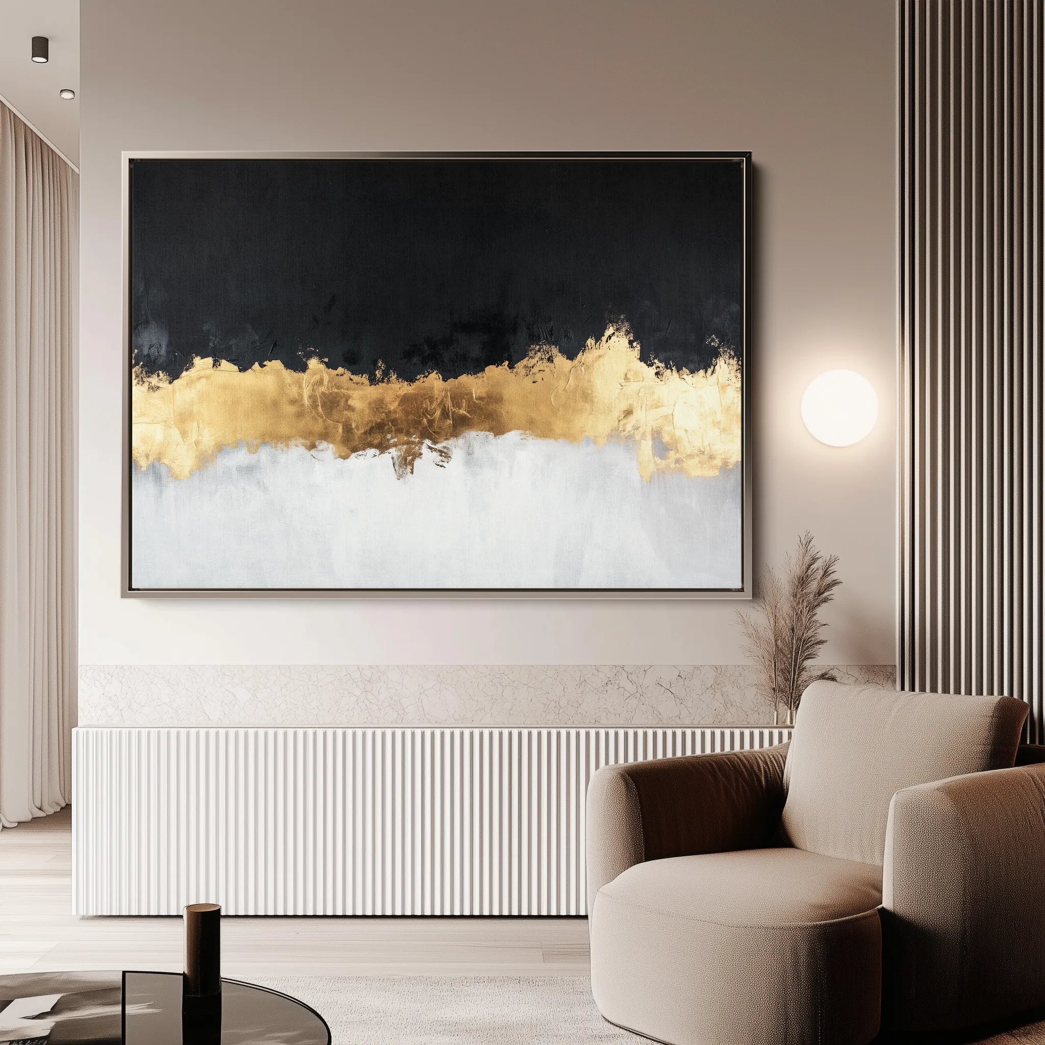 Abstract 654 Canvas Art 18" x 24" / 45 x 60 cm / Black
