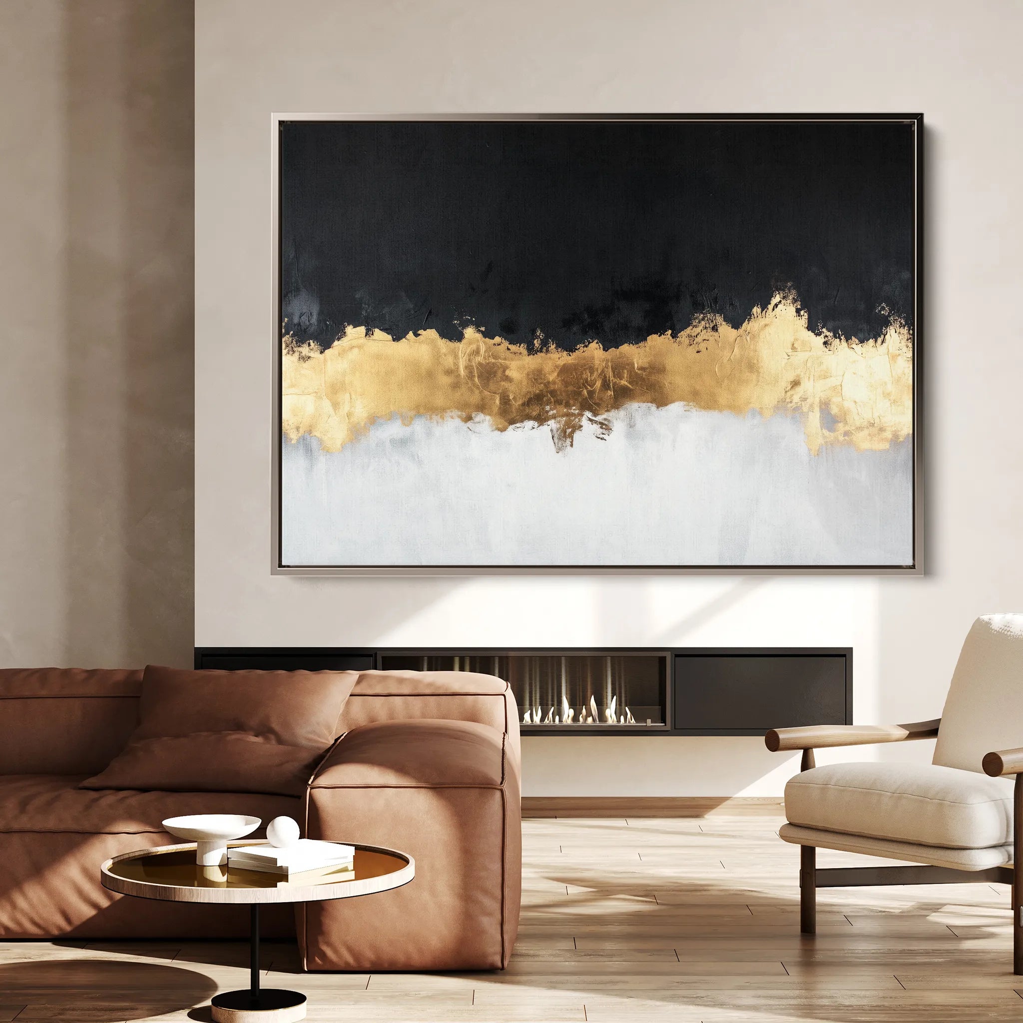Abstract 654 Canvas Art 18" x 24" / 45 x 60 cm / Black