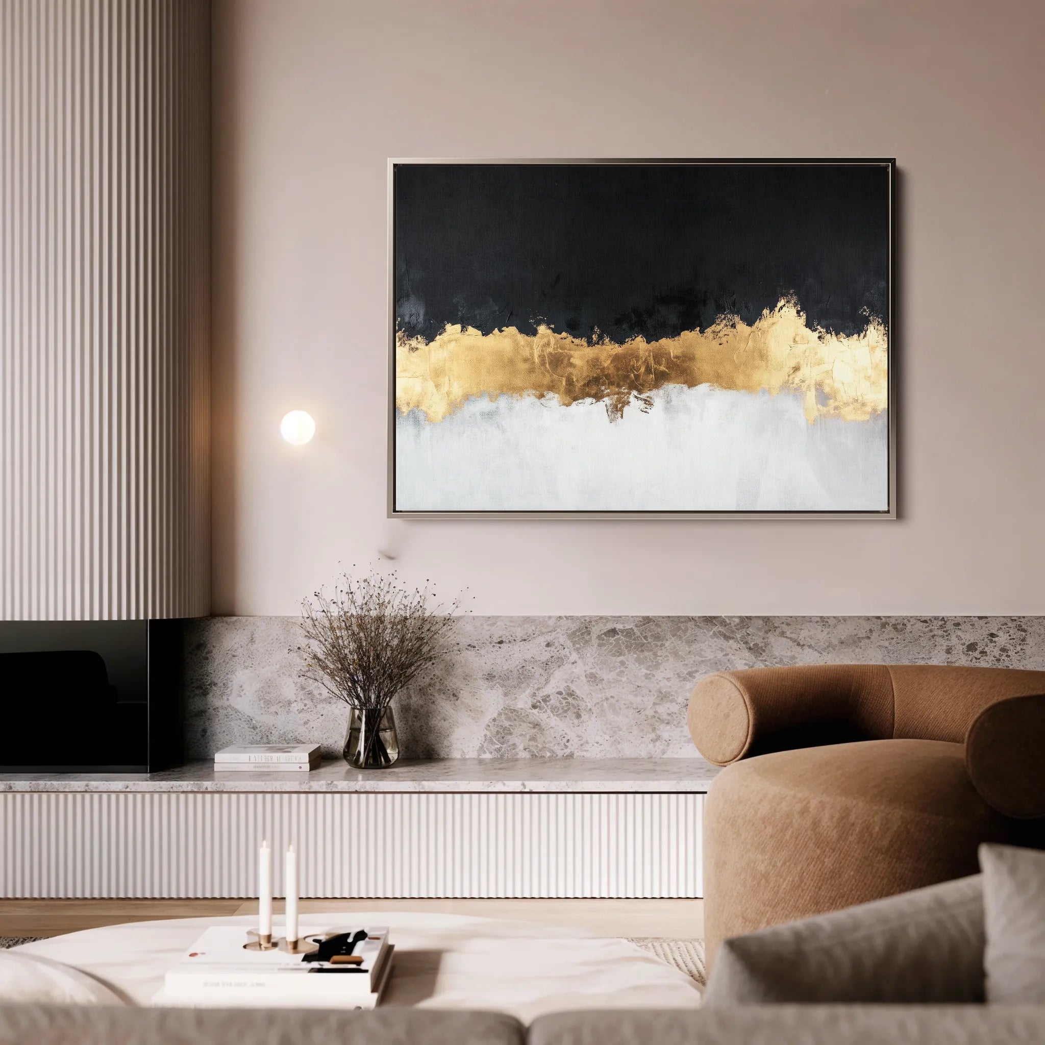 Abstract 654 Canvas Art 18" x 24" / 45 x 60 cm / Black